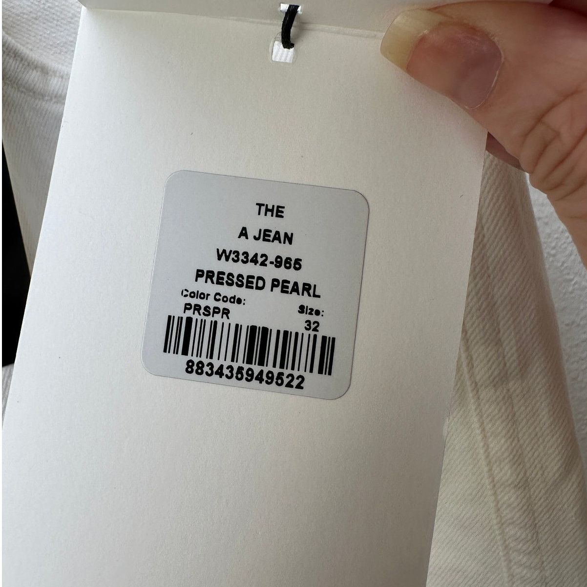 GOLDSIGN NWT Goldsign The A Jean Pressed Pearl Ivory Jeans 32 Size 32" / US 10 / IT 46 - 7 Thumbnail