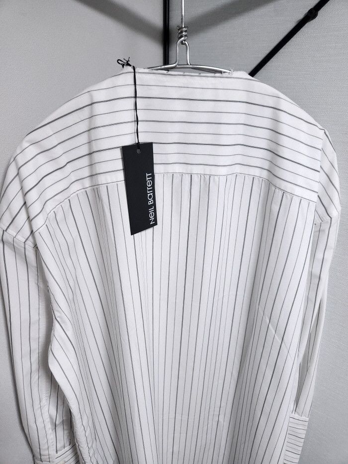 Neil Barrett NEIL BARRETT STRIPED MEN'S LOOSE FIT ASYMMETRIC DRESS Size S / US 4 / IT 40 - 5 Thumbnail
