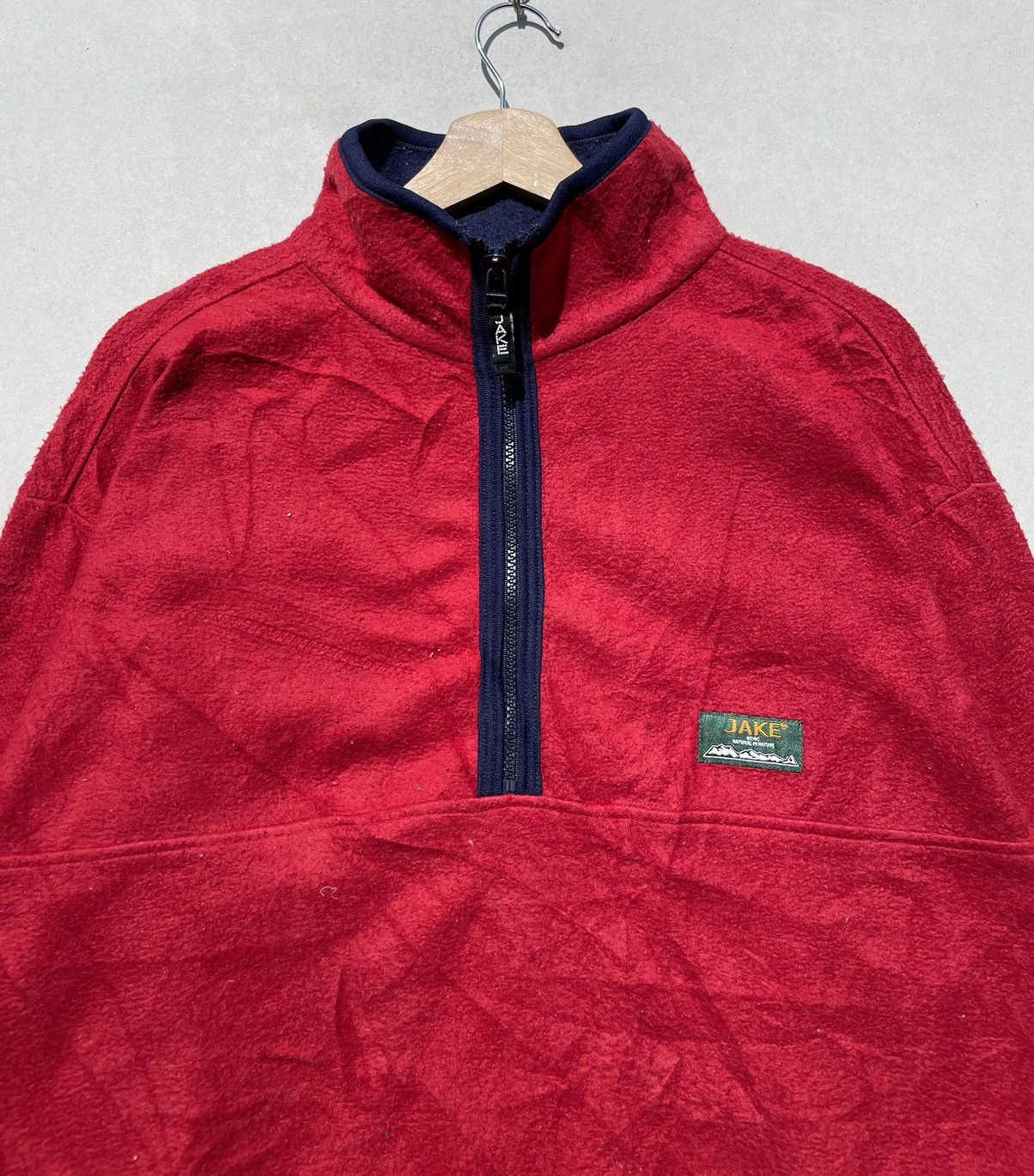 Vintage RARE🔥 Vintage JAKE Fleece Wool Half Zipper Jacket Size US L / EU 52-54 / 3 - 3 Thumbnail