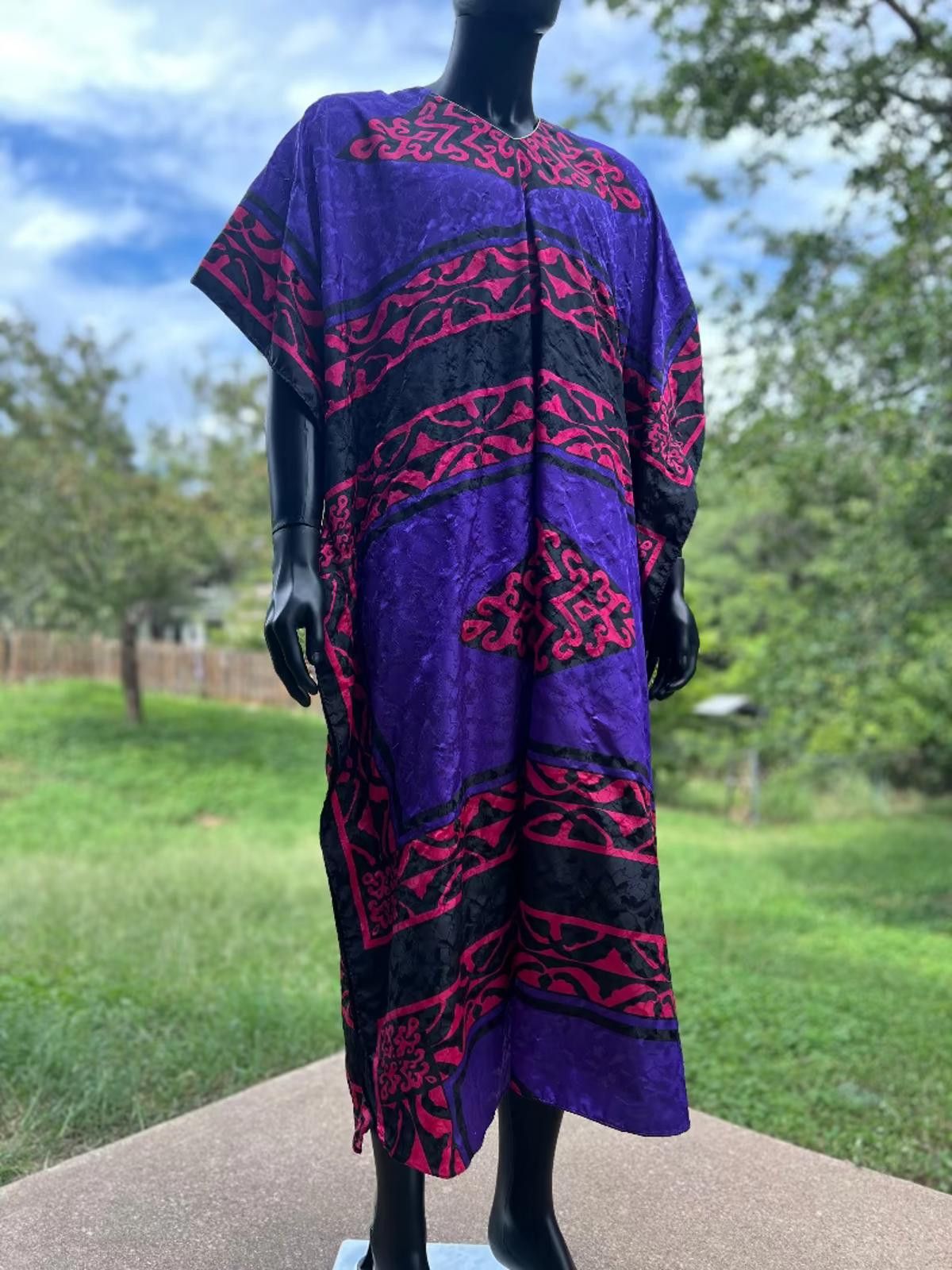 Other Violet & Red Geometric Winslar Kaftan 80s Size ONE SIZE - 6 Thumbnail