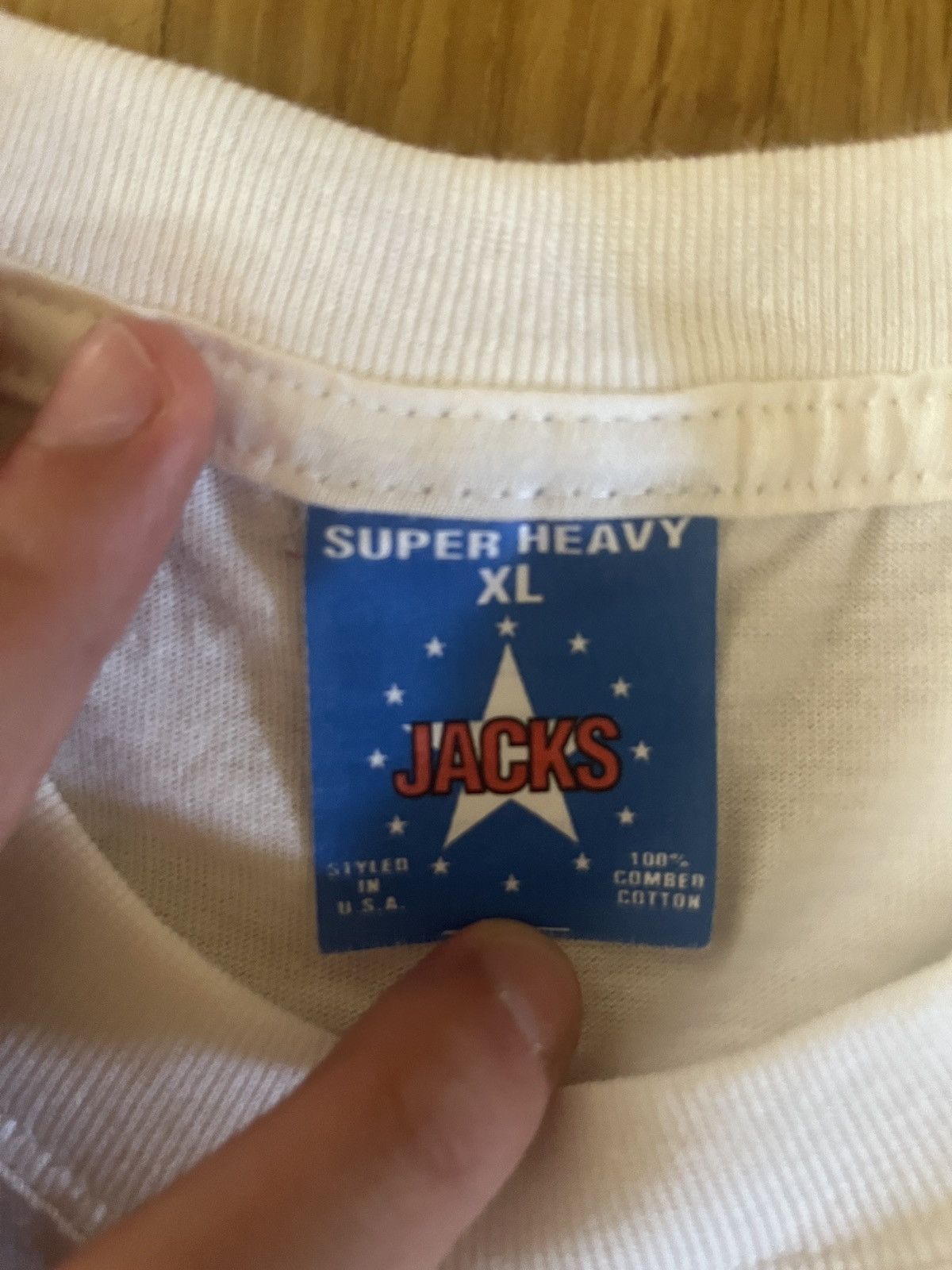 Vintage Ultra vintage single stitch white jacks tee 90s ultra heavy Size US XL / EU 56 / 4 - 2 Thumbnail