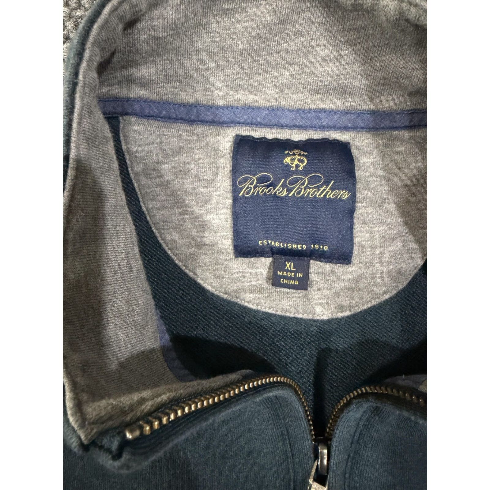 Brooks Brothers Brooks Brothers Sweatshirt Mens XL Blue Quarter Zip Mock Neck Pullover Size US XL / EU 56 / 4 - 5 Thumbnail