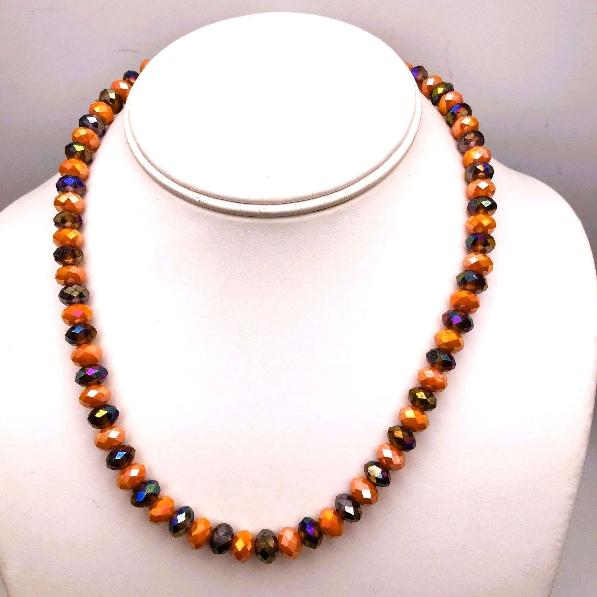 Other Polished Glass Necklace Earring Set Demi-Parure Orange Size ONE SIZE - 8 Thumbnail