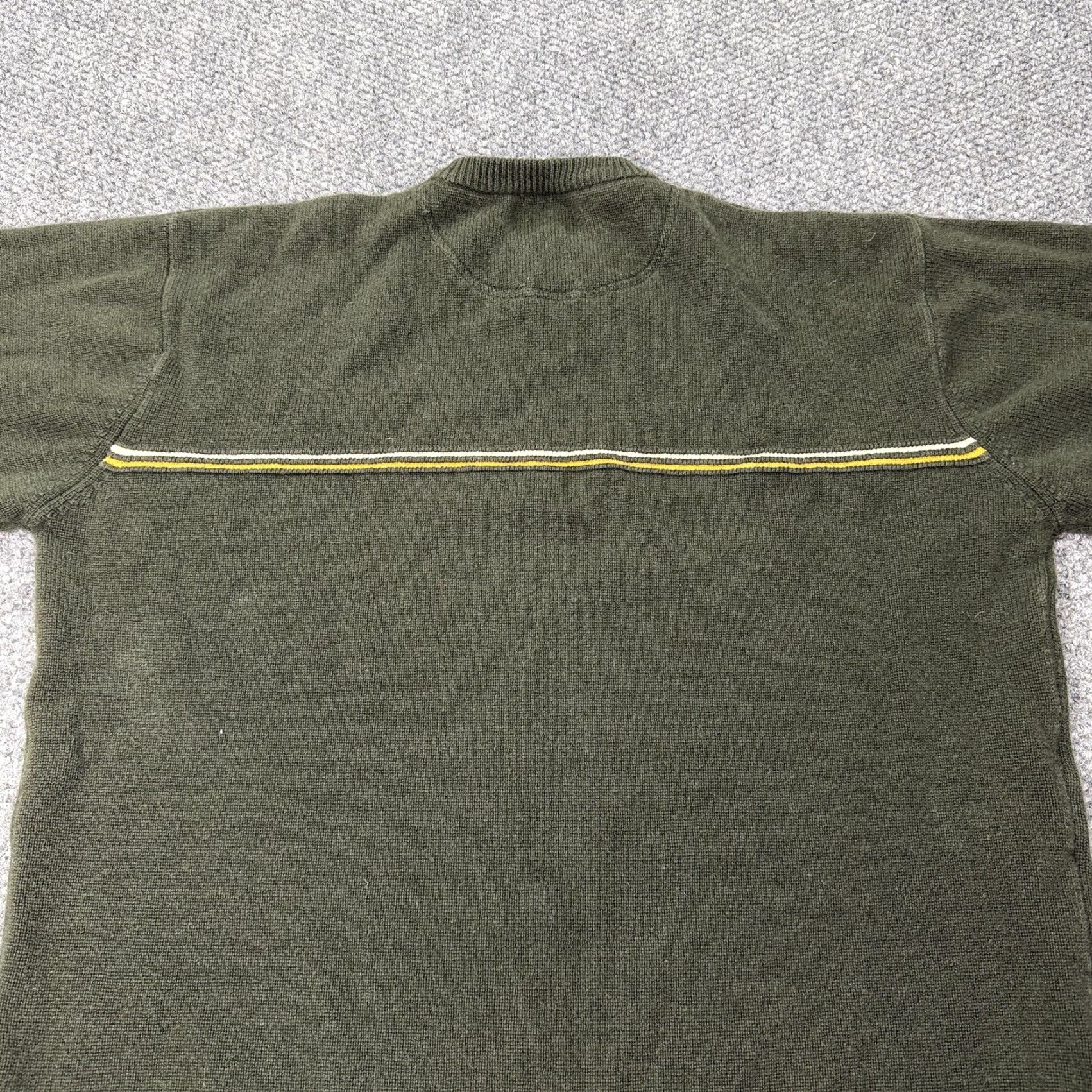 American Eagle Outfitters VINTAGE American Eagle Shirt Mens XL Olive Striped Ramie Cotton V-Neck Pullover 90s Y2K Mens Size US XL / EU 56 / 4 - 5 Thumbnail