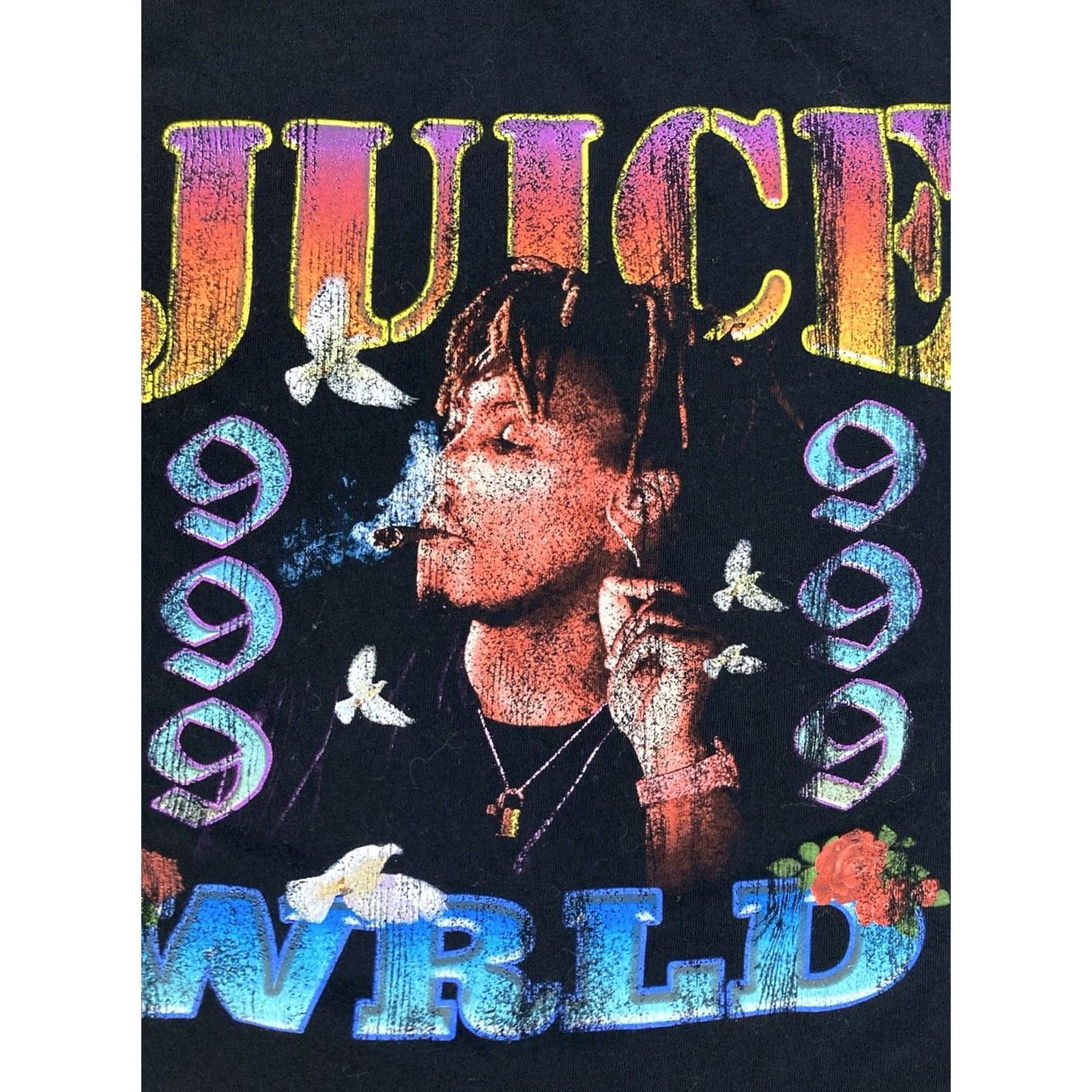 Vintage VINTAGE Juice Wrld 999 Graphic T-shirt Men XL Black Short Sleeve Music Size US XL / EU 56 / 4 - 2 Thumbnail