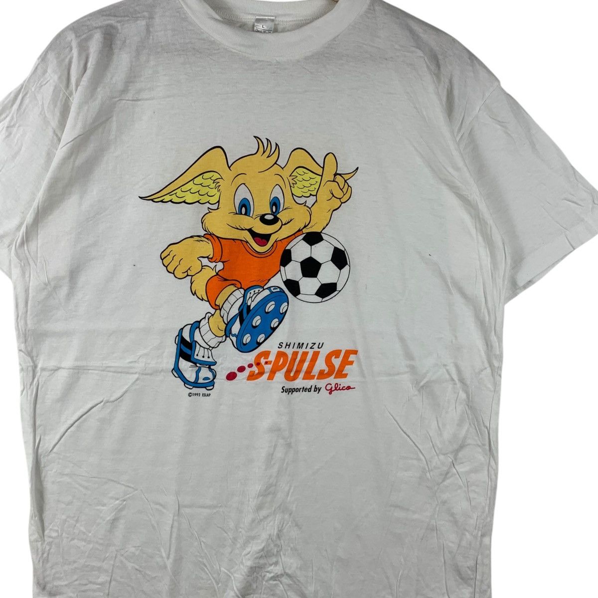 Vintage Vintage 1992 SHIMIZU S-PULSE Glico Japan Football Tee Size US L / EU 52-54 / 3 - 3 Thumbnail