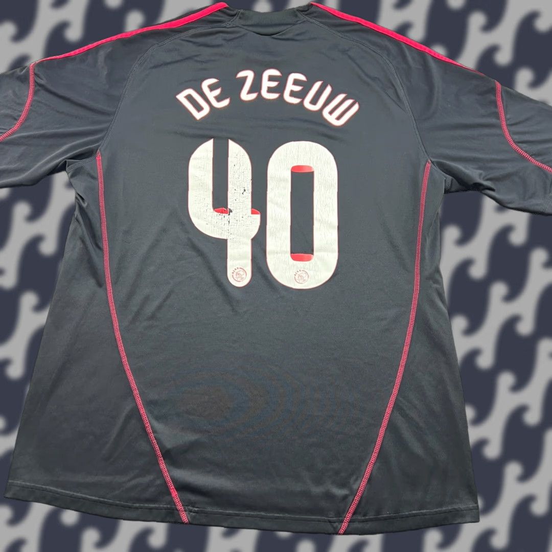 Adidas adidas Ajax Amsterdam 2009 2010 Away Demy de Zeeuw Football Jersey Mens L Black Short Sleeve Round Neck Athletic Jersey Mens Boys? Size US L / EU 52-54 / 3 - 1 Thumbnail