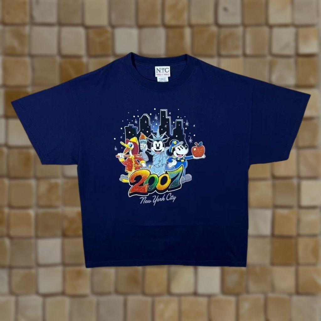 Disney VINTAGE World Of Disney (2007) New York City Mickey Mouse Souvenir Navy Blue T-Shirt XL Size US XL / EU 56 / 4 - 1 Thumbnail