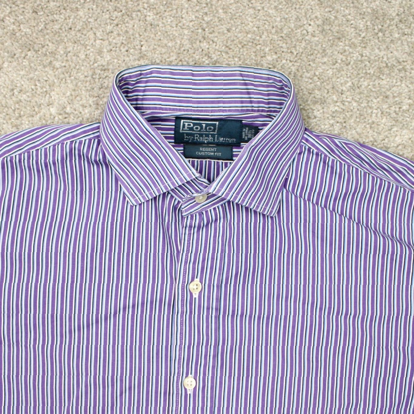 Polo Ralph Lauren Polo Ralph Lauren Shirt Mens 16 1/2, 32/33 Purple Regent Custom Fit Cotton L/S Shirt Mens Purple 16.5 Regular Classic Colorful 100% Cotton Boy? Size US XL / EU 56 / 4 - 6 Thumbnail