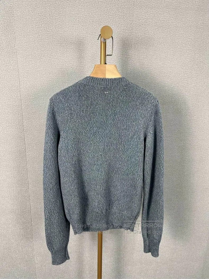 Chanel Chanel Gray Crystal Logo Long Sleeve Sweater. Size US S / EU 44-46 / 1 - 2 Thumbnail