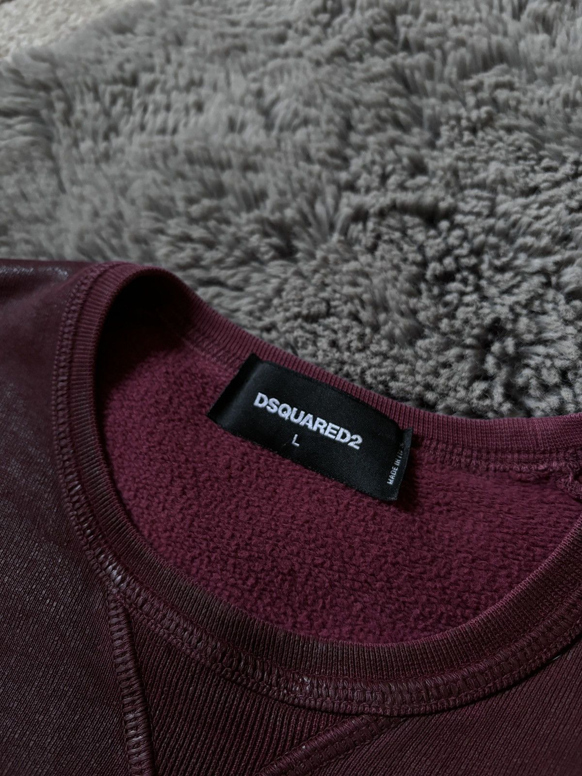 Dsquared2 sweatshirt cell block wax burgundy color