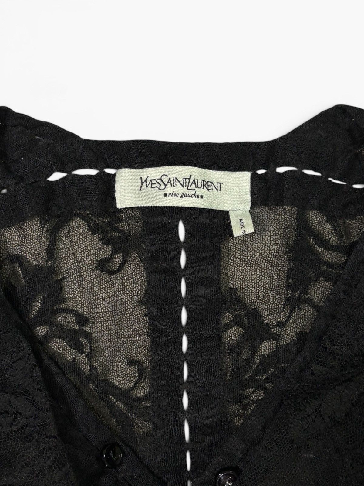 Yves Saint Laurent SS02 Black Lace Top by Yves Saint Laurent Size M / US 6-8 / IT 42-44 - 4 Thumbnail