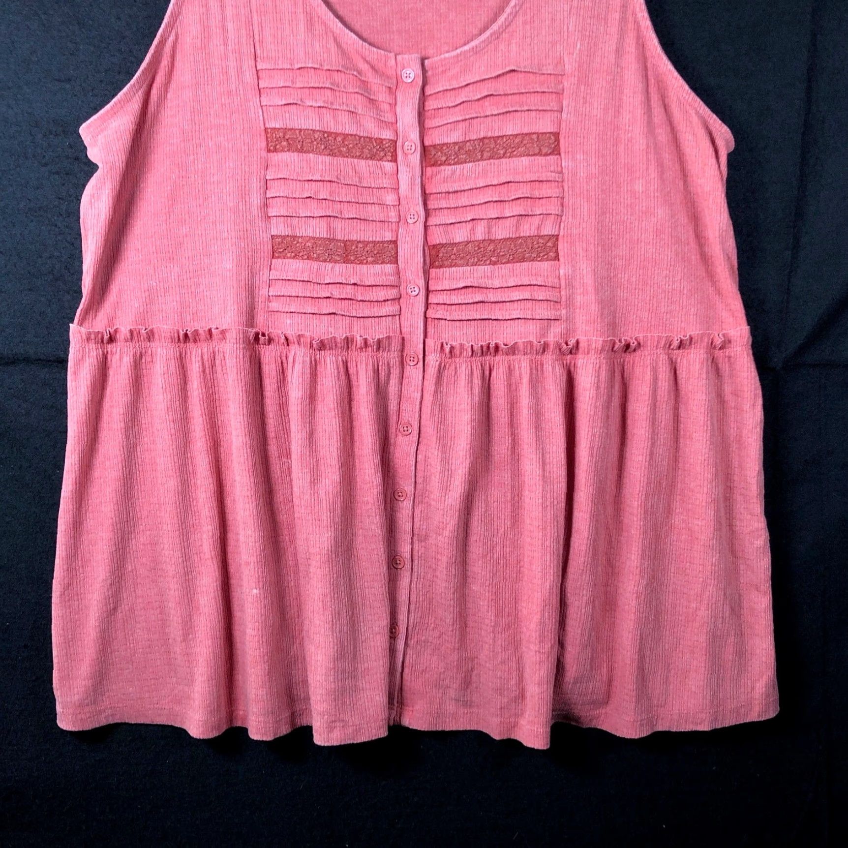 Torrid Torrid Blouse Women Pink Scoop Neck Button Down Sleeveless Stretch 1 Plus Size Casual Workwear 90s? Size XS / US 0-2 / IT 36-38 - 3 Thumbnail