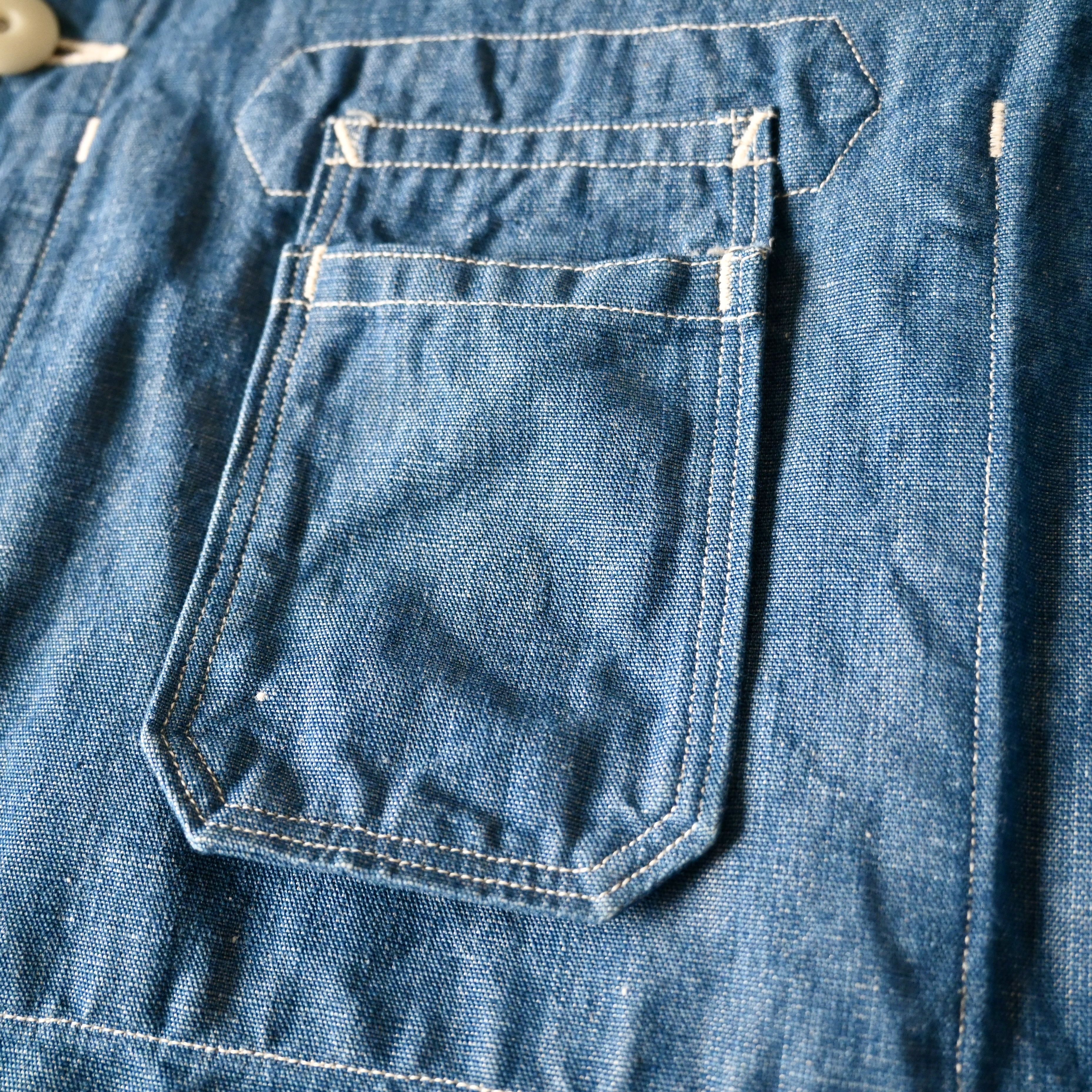 Beams Plus VTG 2000s BEAMS Plus cotton linen chambray engineer coat Size US S / EU 44-46 / 1 - 17 Thumbnail