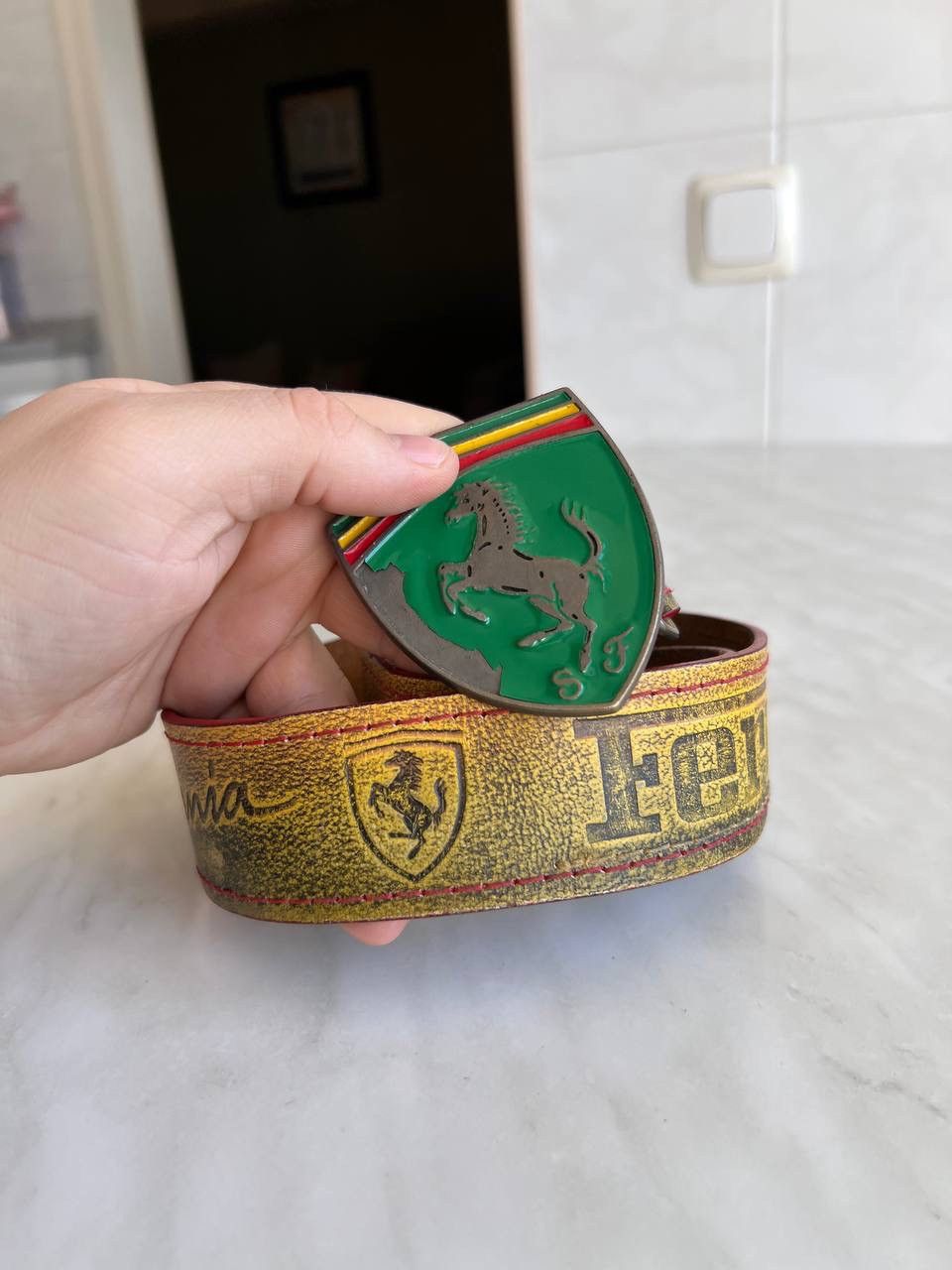 Vintage 🔥Vintage 90s Ferrari California Belt Buckle Racing Italy Size ONE SIZE - 4 Thumbnail