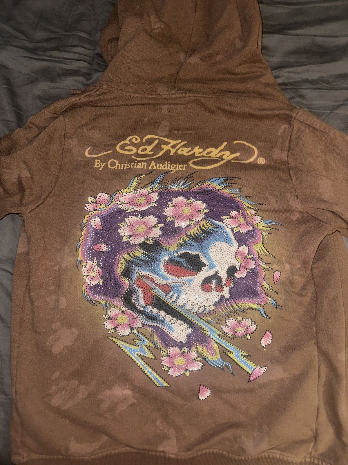 Christian Audigier × Ed Hardy Y2K Ed Hardy Rhinestone Womens Zip-Up Size M / US 6-8 / IT 42-44 - 1 Thumbnail