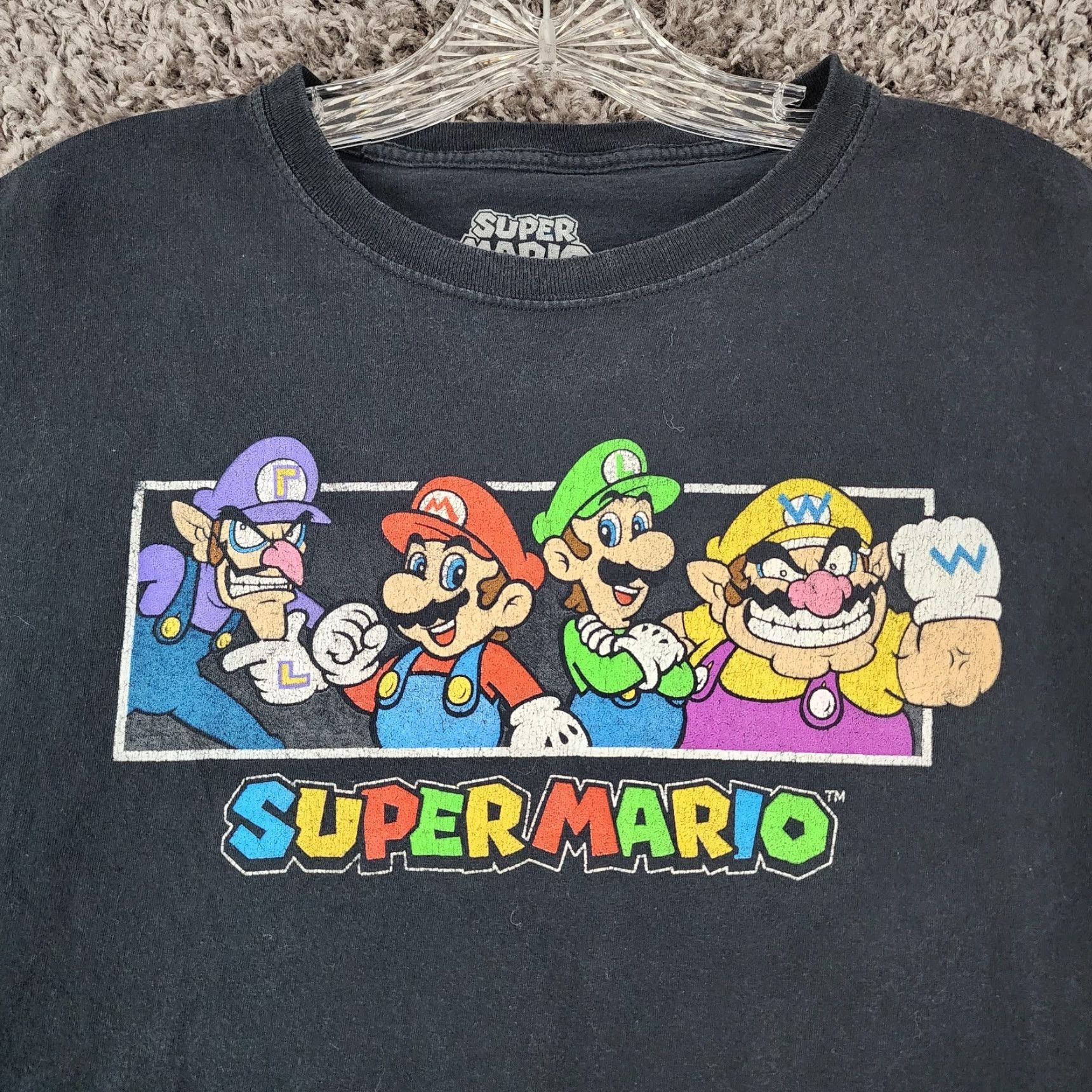 Vintage SUPER MARIO Graphic T-Shirt Black XL Mens Mario Luigi Wario Waluigi Size US XL / EU 56 / 4 - 3 Thumbnail