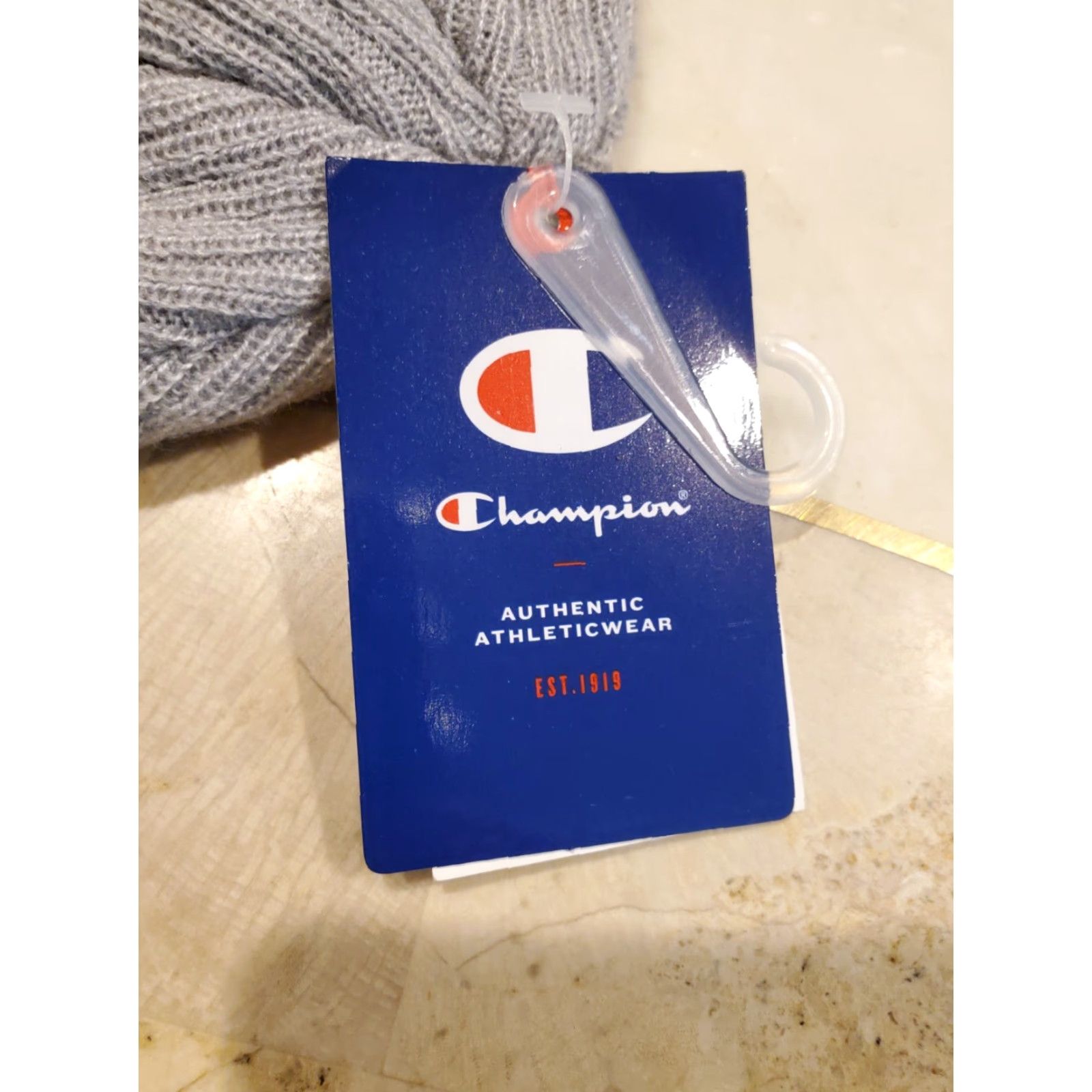 Champion Champion Mens Logo Cuffed Beanie Gray OS NWT Ribbed Acrylic Hat Accessories Size ONE SIZE - 5 Thumbnail