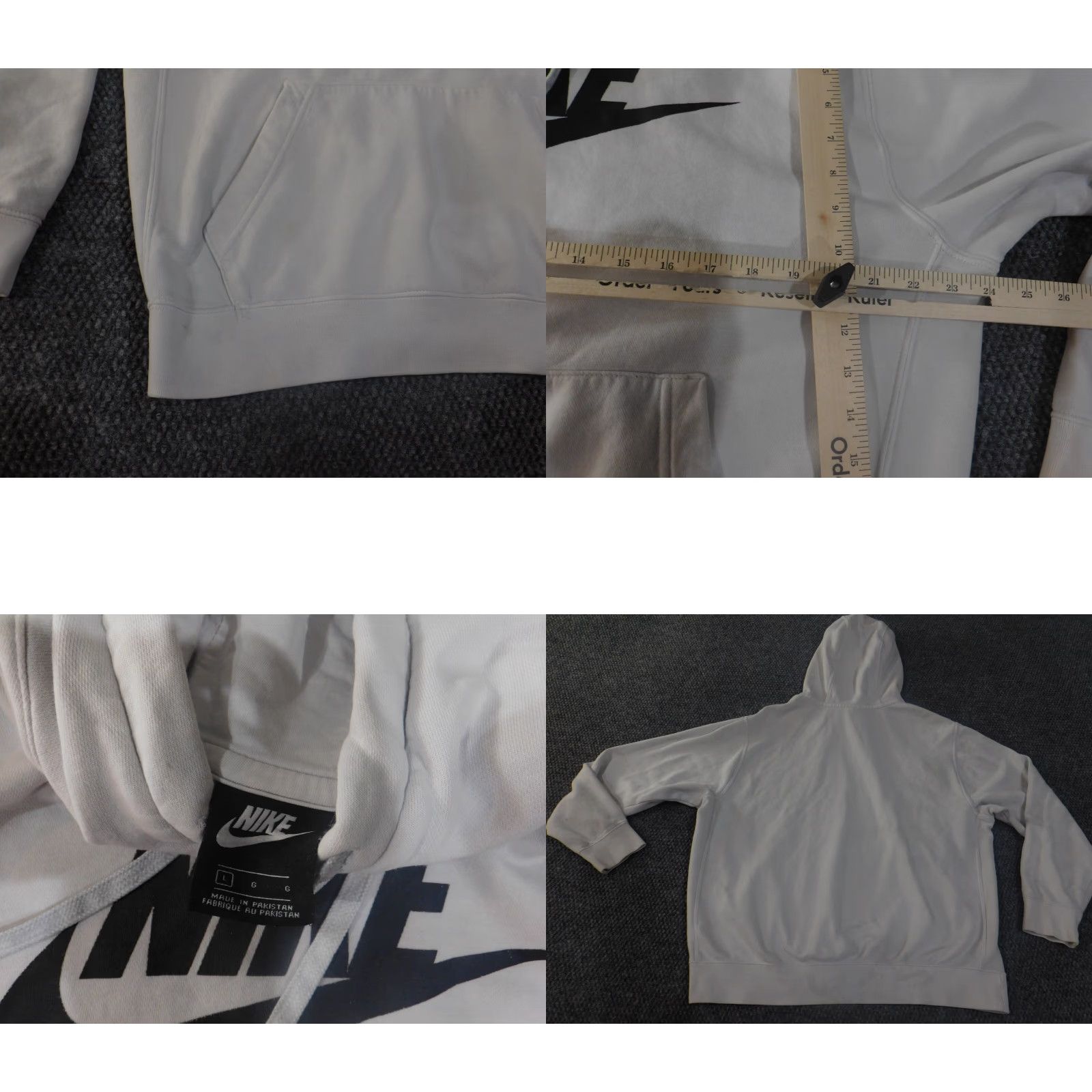 Nike Nike Hoodie Mens Large White Pullover Logo Retro Hooded Stretch Swoosh Walking Size US L / EU 52-54 / 3 - 8 Thumbnail
