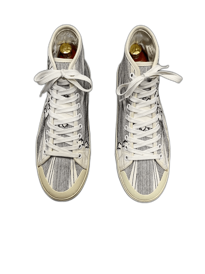 Saint Laurent High-Top Sneakers with Embroidery