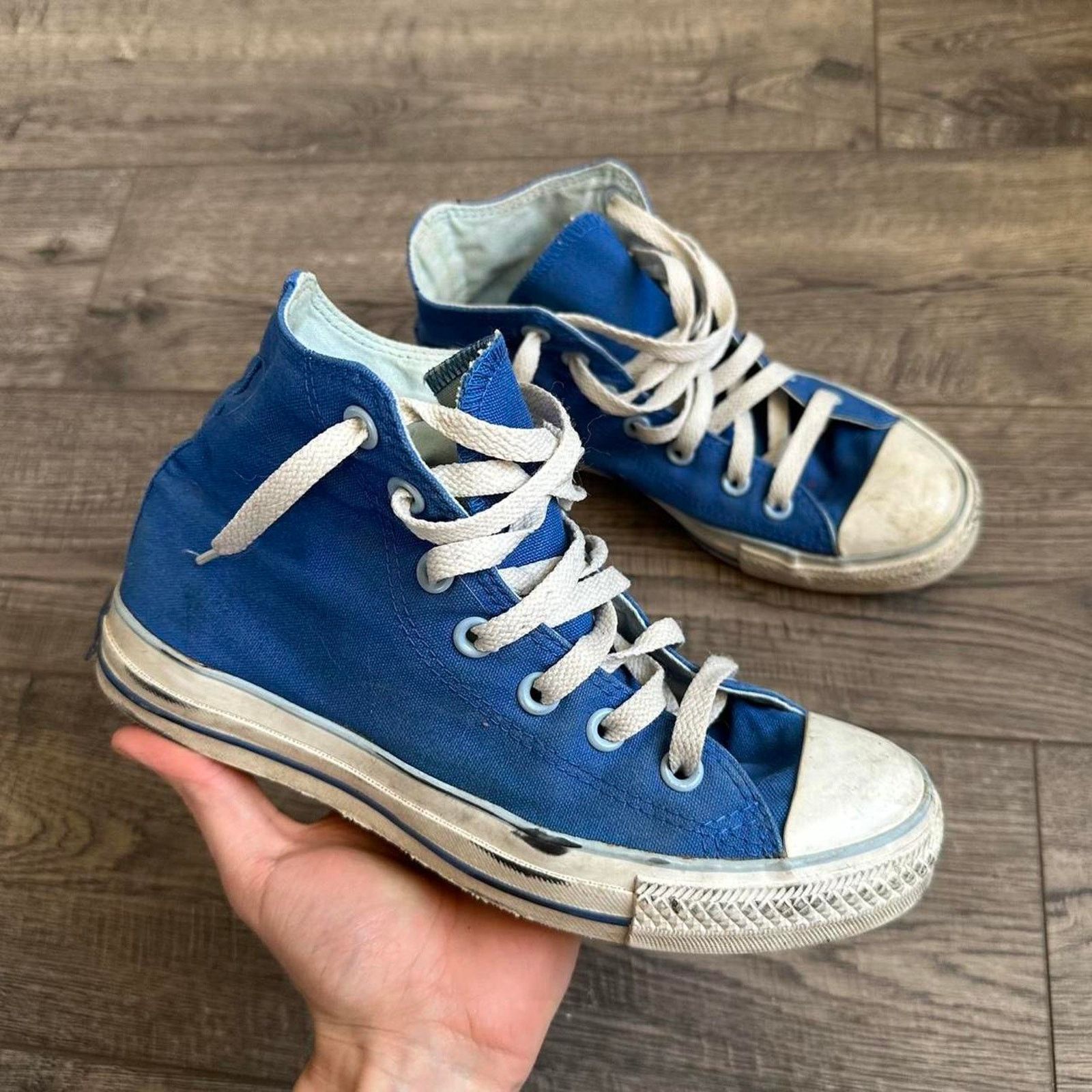 Converse Blue Chunky Mid Hi Top Blue Converse Chuck Taylor All Star Size US 7 / IT 37 - 1 Thumbnail