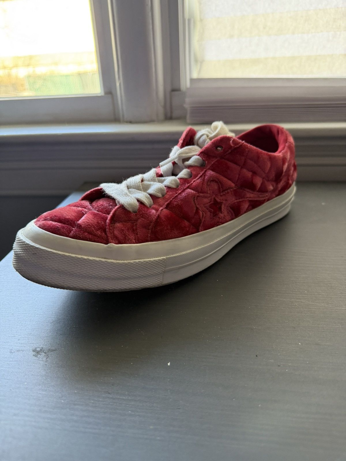 Converse × Golf le Fleur Golf le fleur red velour sneakers Size US 8.5 / EU 41-42 - 2 Thumbnail