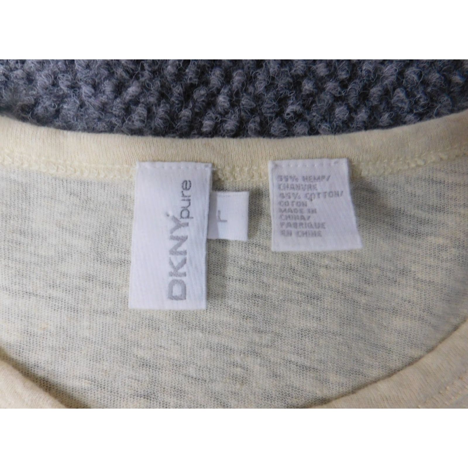 DKNY DKNY Womens Blouse L Yellow Cap Sleeve Crew Neck Pullover Short Sleeve Solid Ruffle Casual Regular Women Clothing Size L / US 10 / IT 46 - 4 Thumbnail