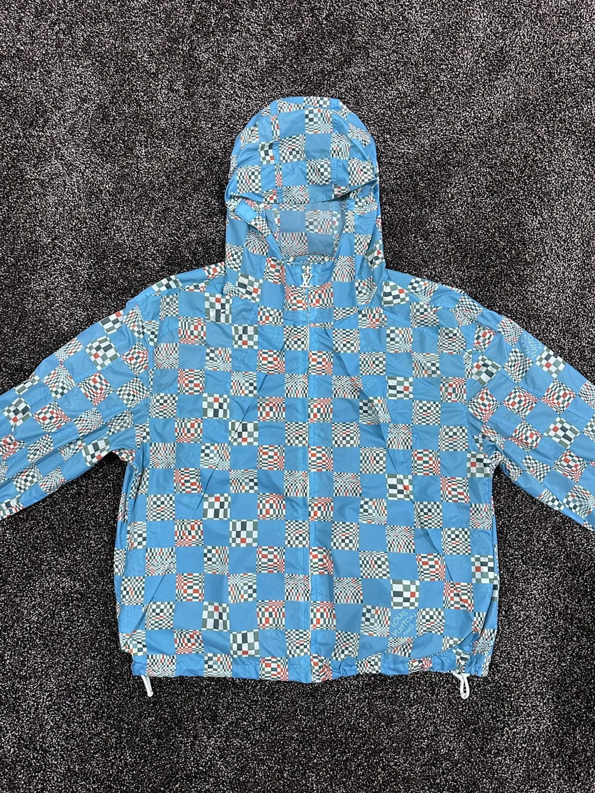 Louis Vuitton Louis Vuitton Distorted Damier Blue Nylon Windbreaker Jacket Size US S / EU 44-46 / 1 - 5 Thumbnail