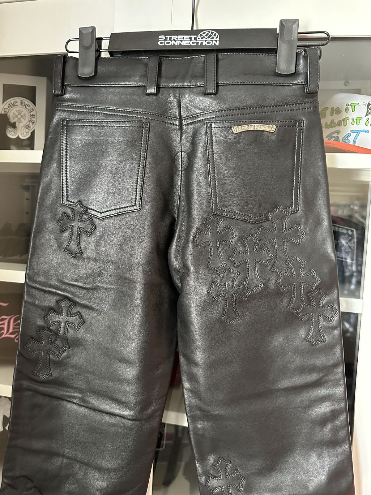 Chrome Hearts CHROME HEARTS KIDS YOUTH LEATHER FLEURKNEE CROSS PATCH PANT Size US 26 / EU 42 - 12 Thumbnail