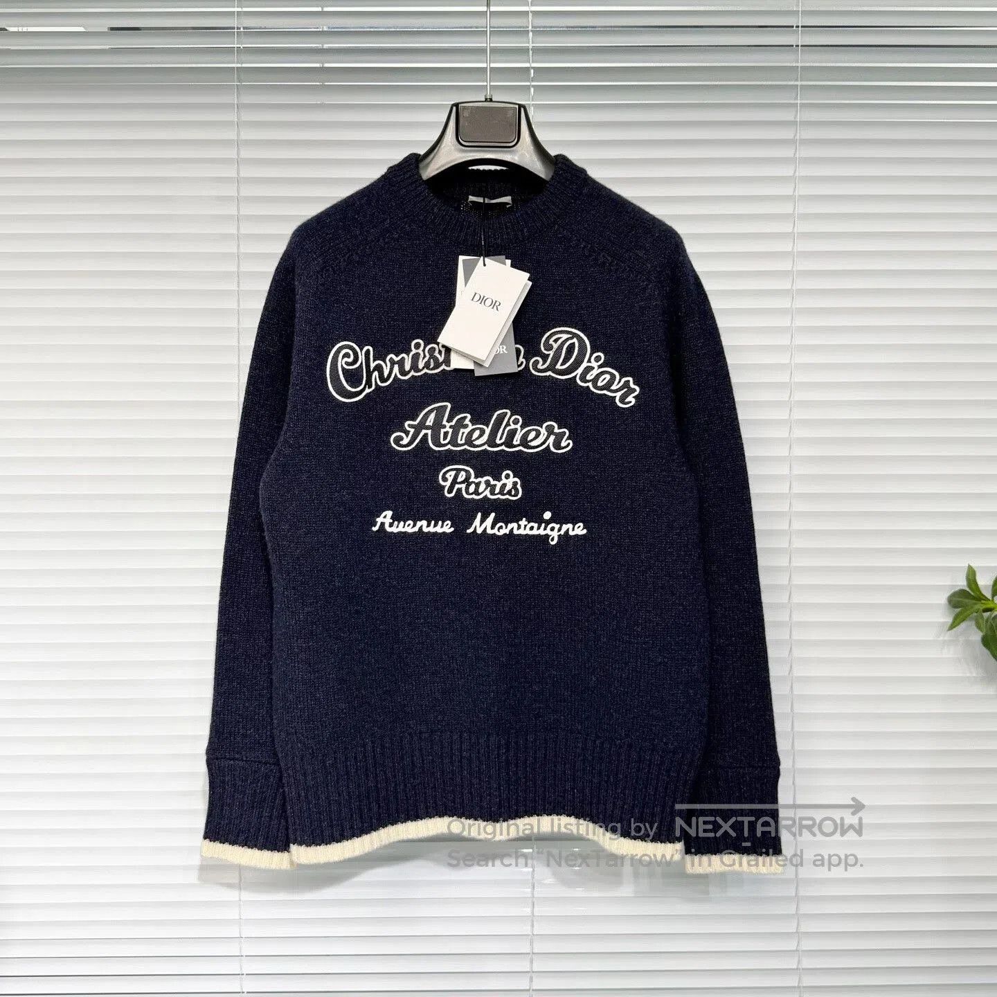 Dior new dior knitted wool sweater in navy. Size XS / US 0-2 / IT 36-38 - 1 Thumbnail