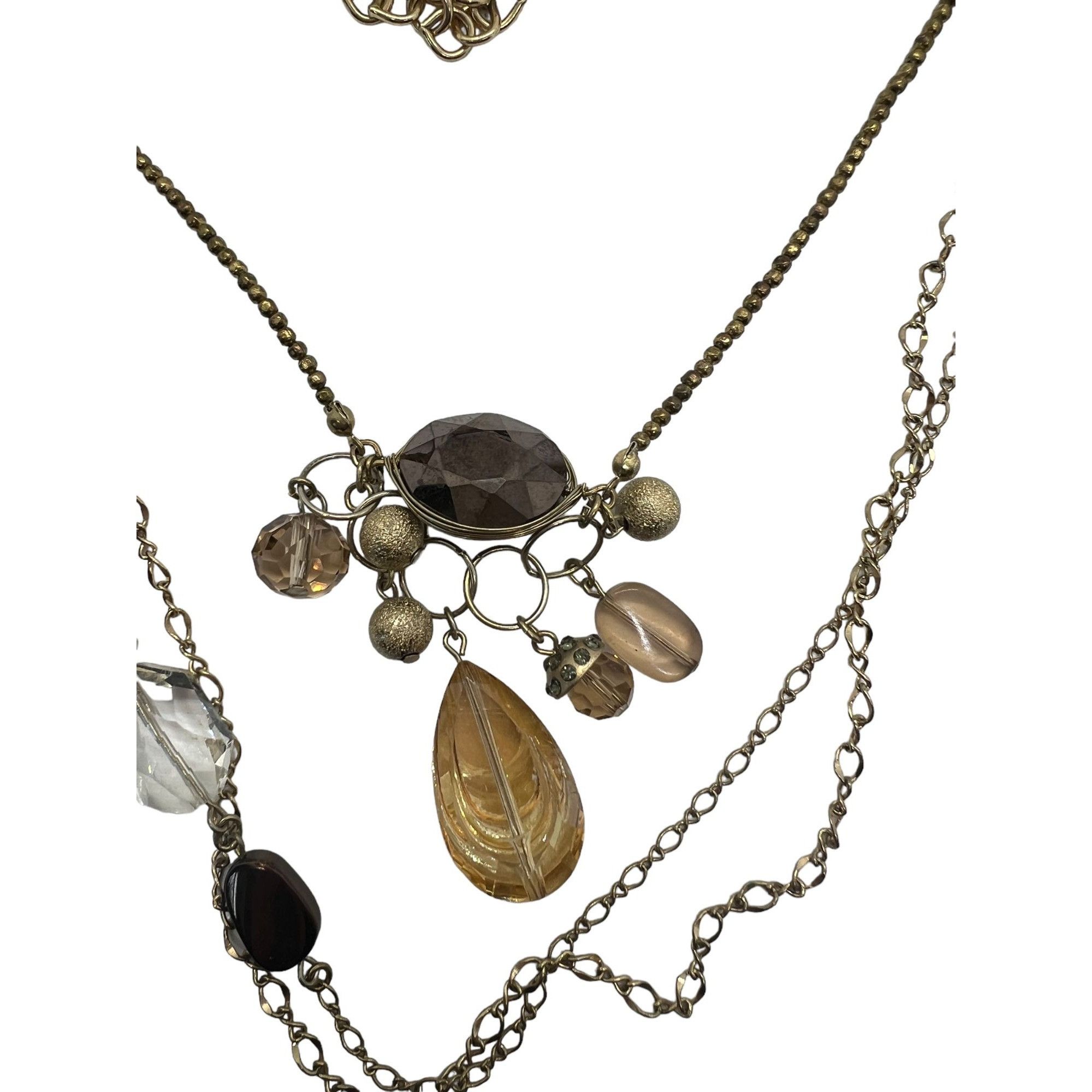 Chicos Chicos Gold Tone 3 Strand Necklace Glass Beads Layered Seed Size ONE SIZE - 2 Thumbnail
