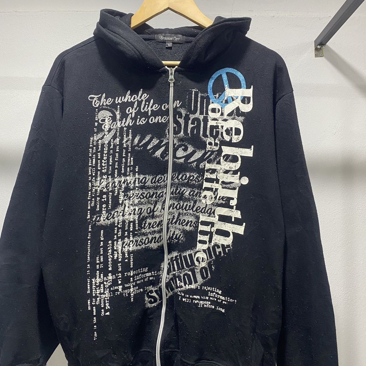 Japanese Brand Sick☠️ Beaumont Carr Poem Wording Zipper Hoodie Punk Grunge Size US L / EU 52-54 / 3 - 3 Thumbnail