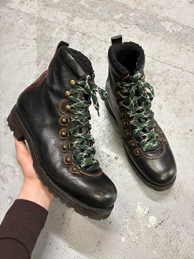 Dsquared2 Dsquared2 Black Leather Hiking Boots Size US 11 / EU 44 - 1 Thumbnail