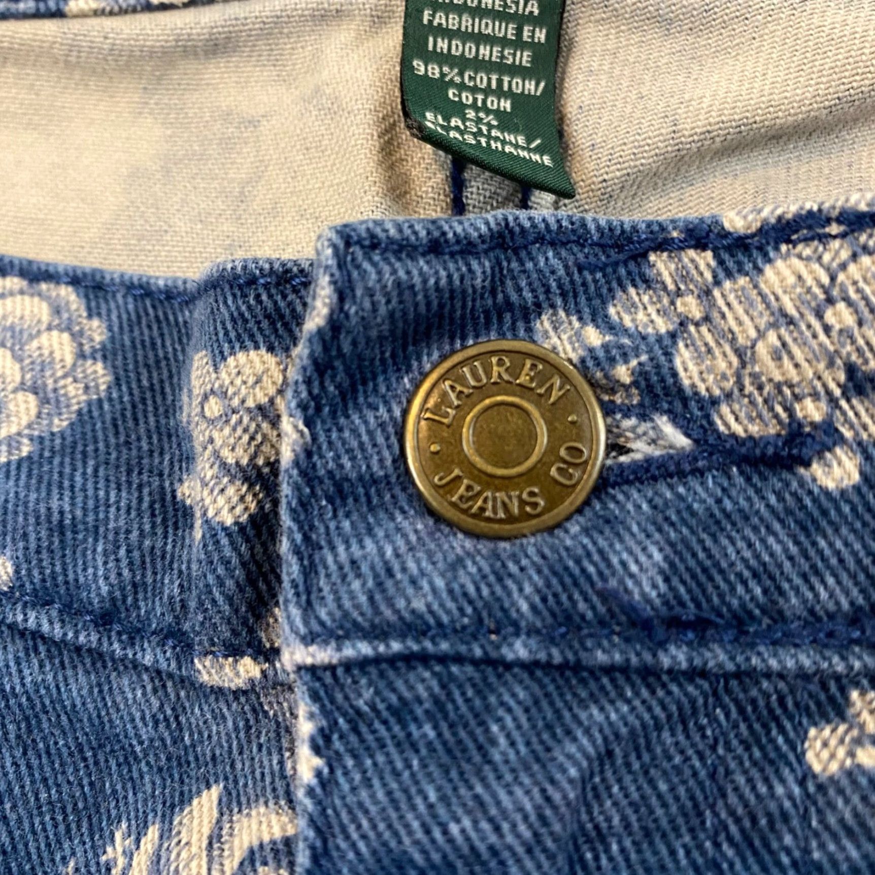 Ralph Lauren Lauren Ralph Lauren Jeans Womens 10 Straight Denim Floral Multicolor 32x27 Size 32" / US 10 / IT 46 - 7 Thumbnail