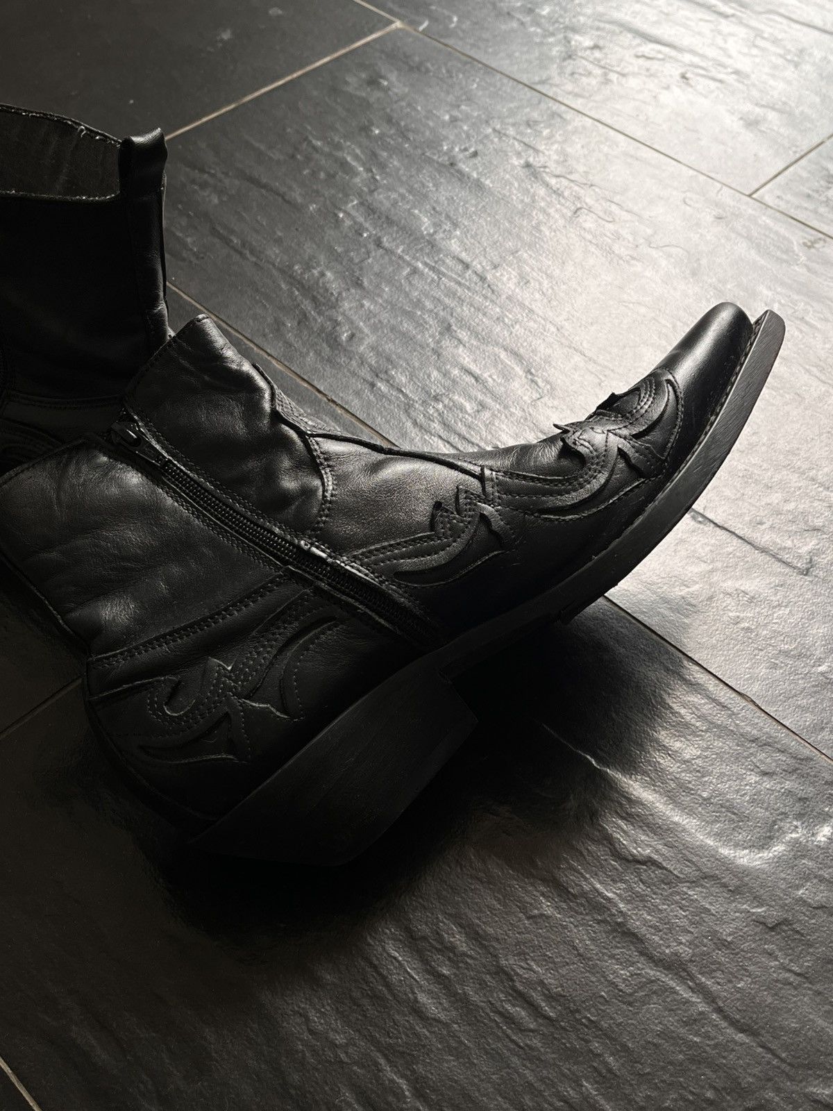 Other Leather Western Boots Vintage Style Cowboy Ankle Boots Size US 8.5 / EU 41-42 - 4 Thumbnail