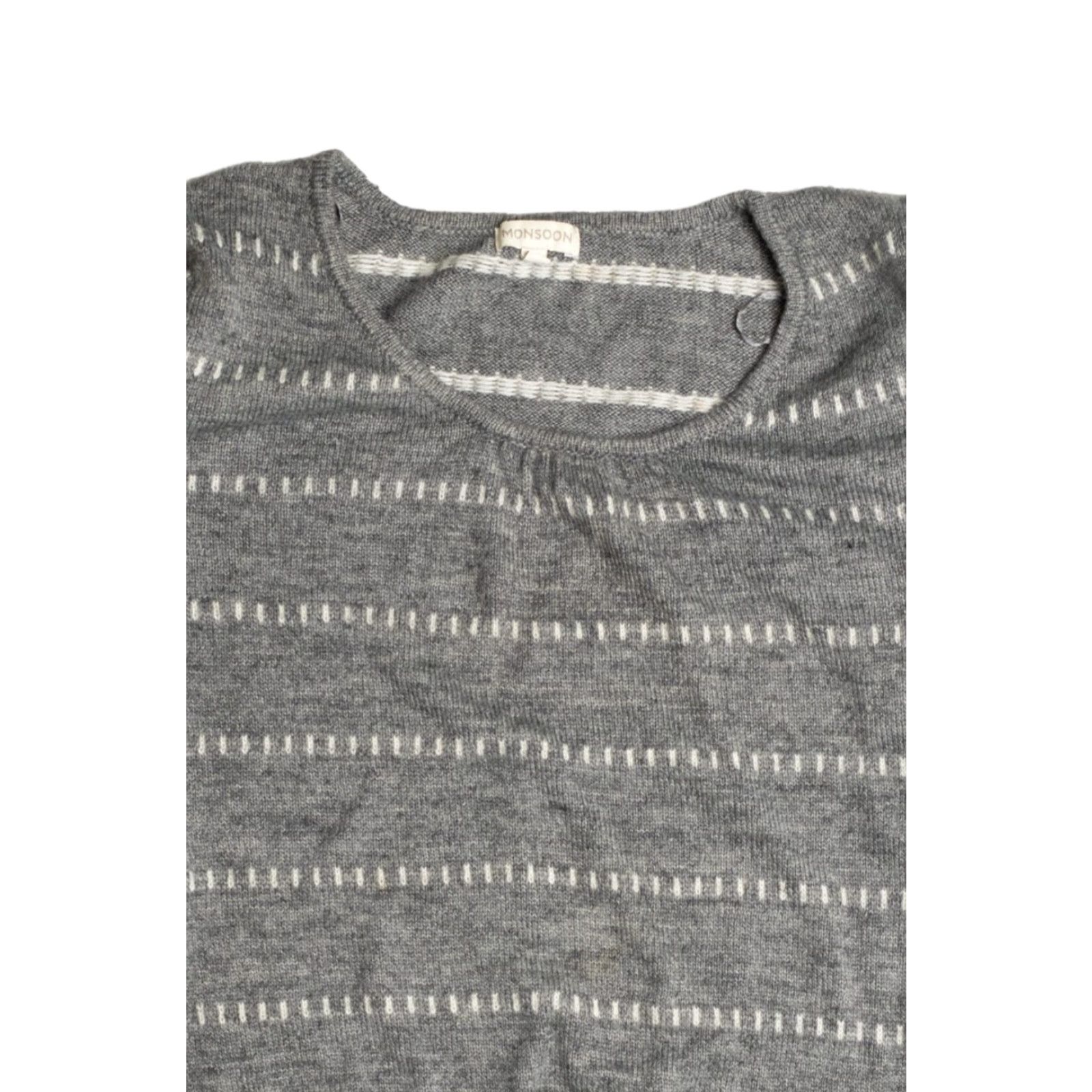 Vintage VINTAGE Monsoon Sweater Shirt Gray X-Large 80s Knit Jumper Size XL / US 12-14 / IT 48-50 - 2 Thumbnail