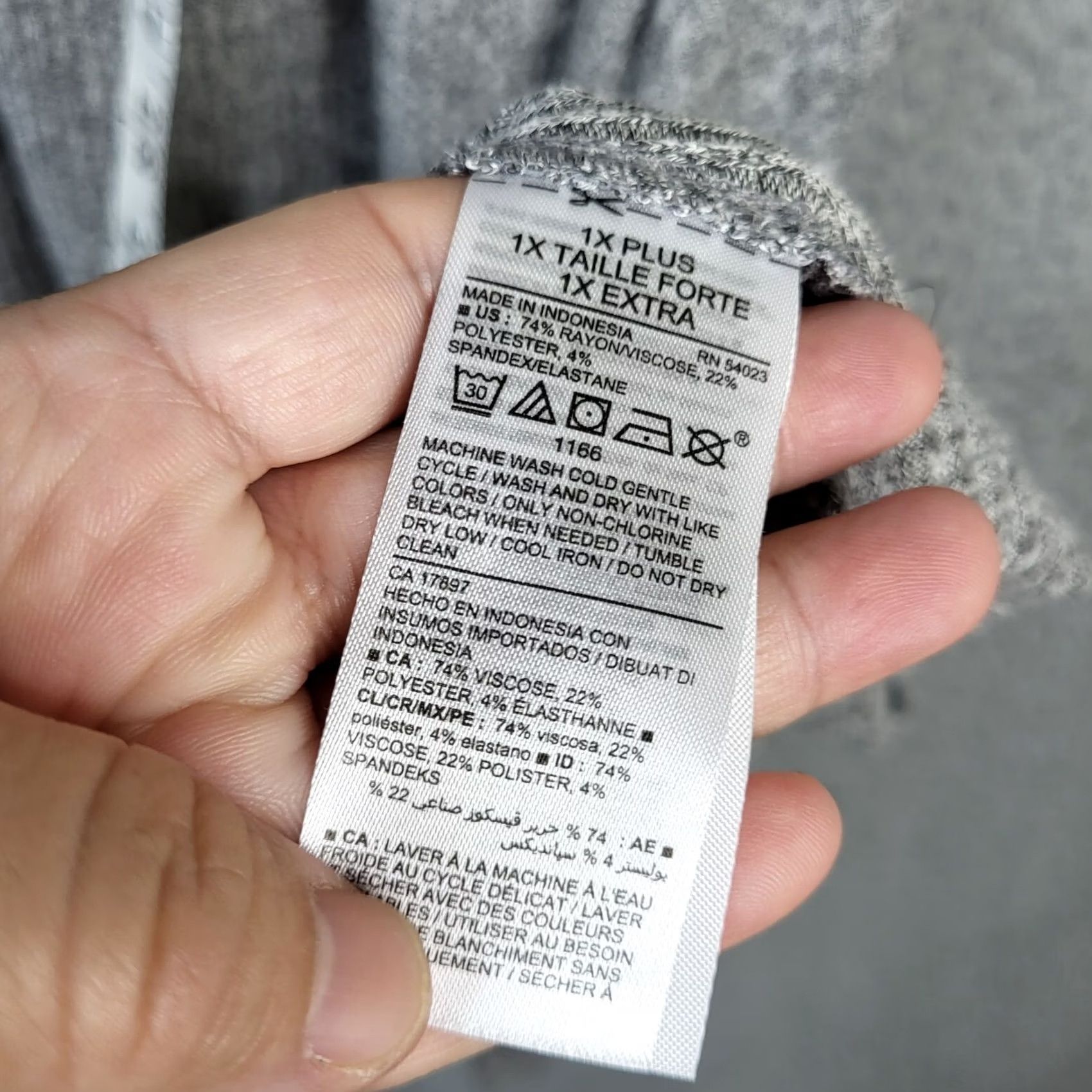 Old Navy Old Navy Dress Ribbed V-Neck Wrap Long Sleeve 1X Gray Solid Women’s Short Above the Knee New Size XL / US 12-14 / IT 48-50 - 6 Thumbnail