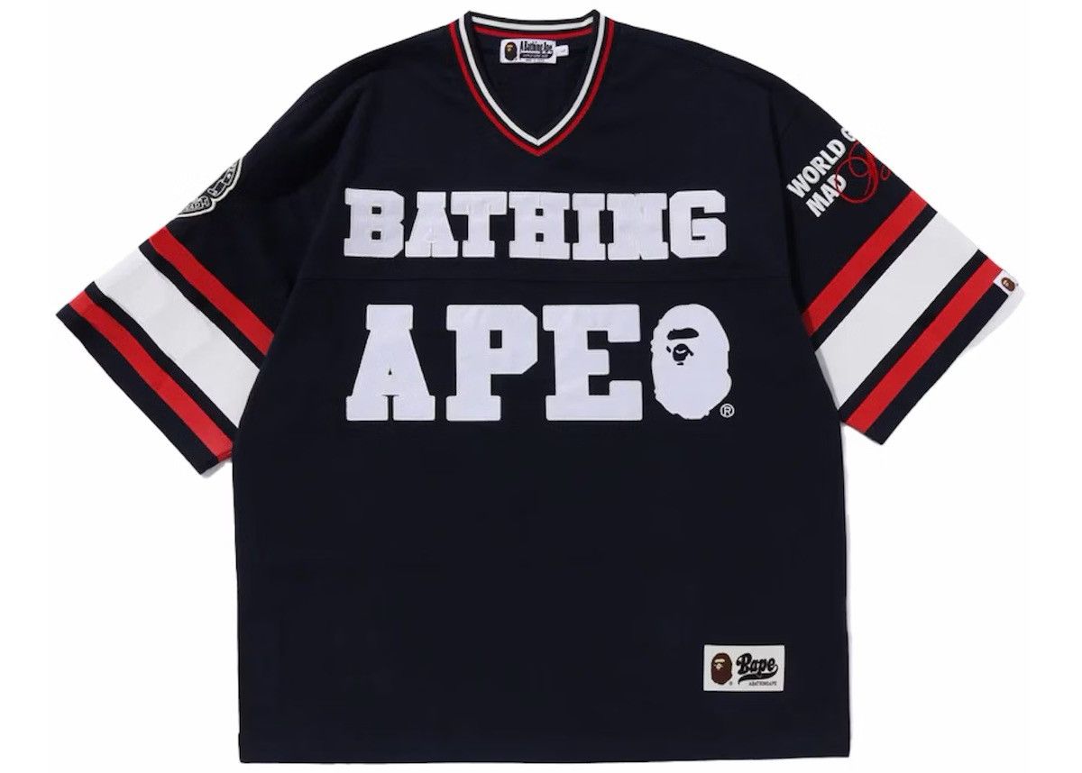 Bape Bathing Ape Blue Jersey Size US XL / EU 56 / 4 - 1 Thumbnail