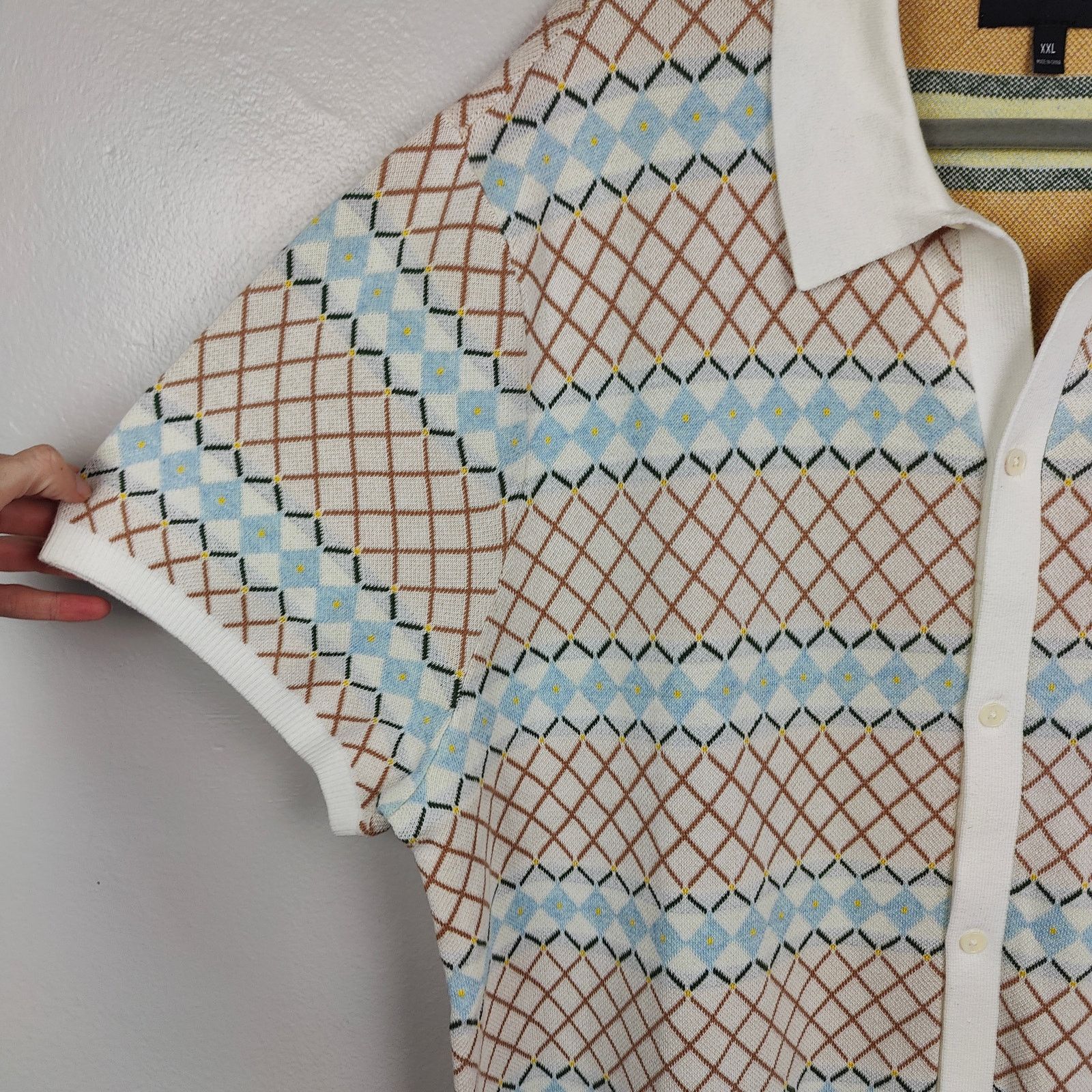 Bonobos Bonobos Knit Sweater Shirt Mens XXL Blue White Geometric Size US XXL / EU 58 / 5 - 3 Thumbnail