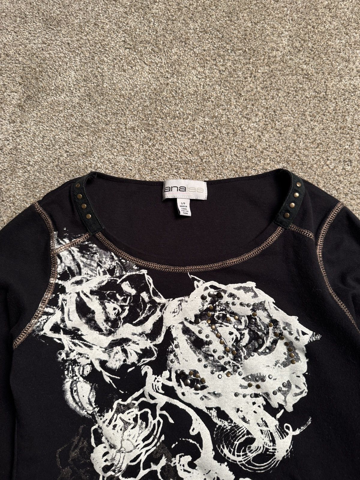 Other BLACK LANA LEE RHINESTONE “ROSE” LONG SLEEVE Size S / US 4 / IT 40 - 2 Thumbnail