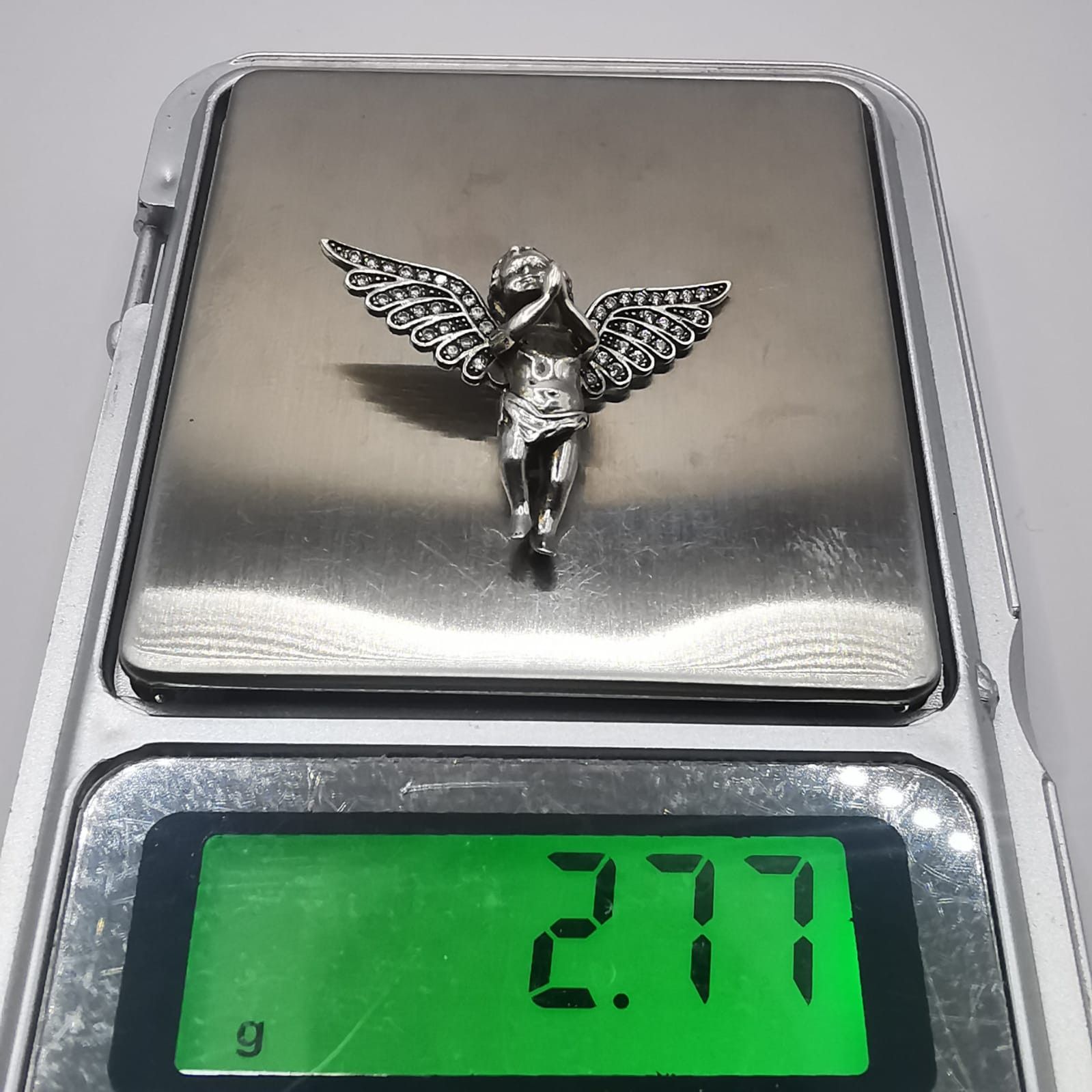 Sterling Silver Vintage Angel Pendant 925 Sterling Silver,Jewelry,Zirconium Size ONE SIZE - 6 Thumbnail