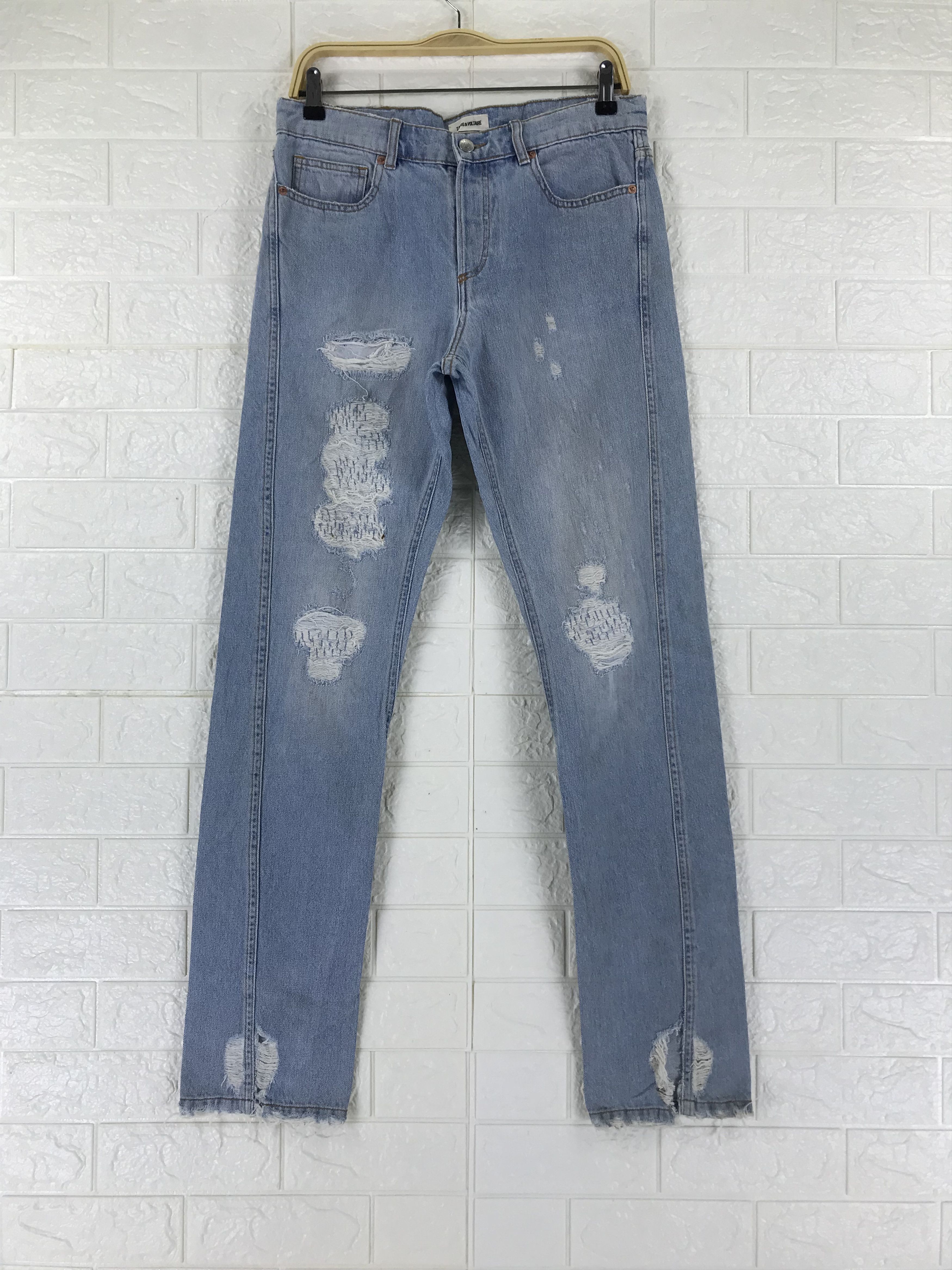 Zadig & Voltaire Zadig & Voltaire Buttons Fly Distressed Jeans Size US 31 - 1 Thumbnail