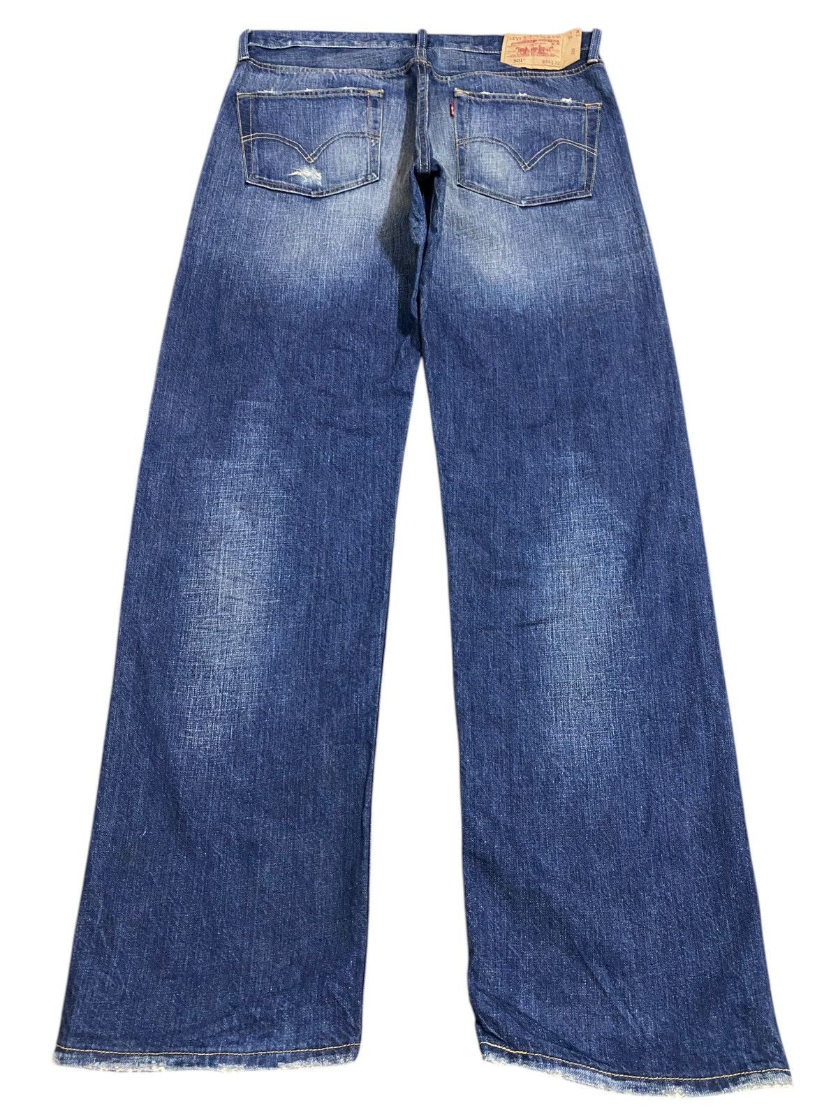 Levi's Vintage Clothing Vintage Levis501 Y2K Faded Distressed Style Loose Jeans Size US 35 - 2 Thumbnail