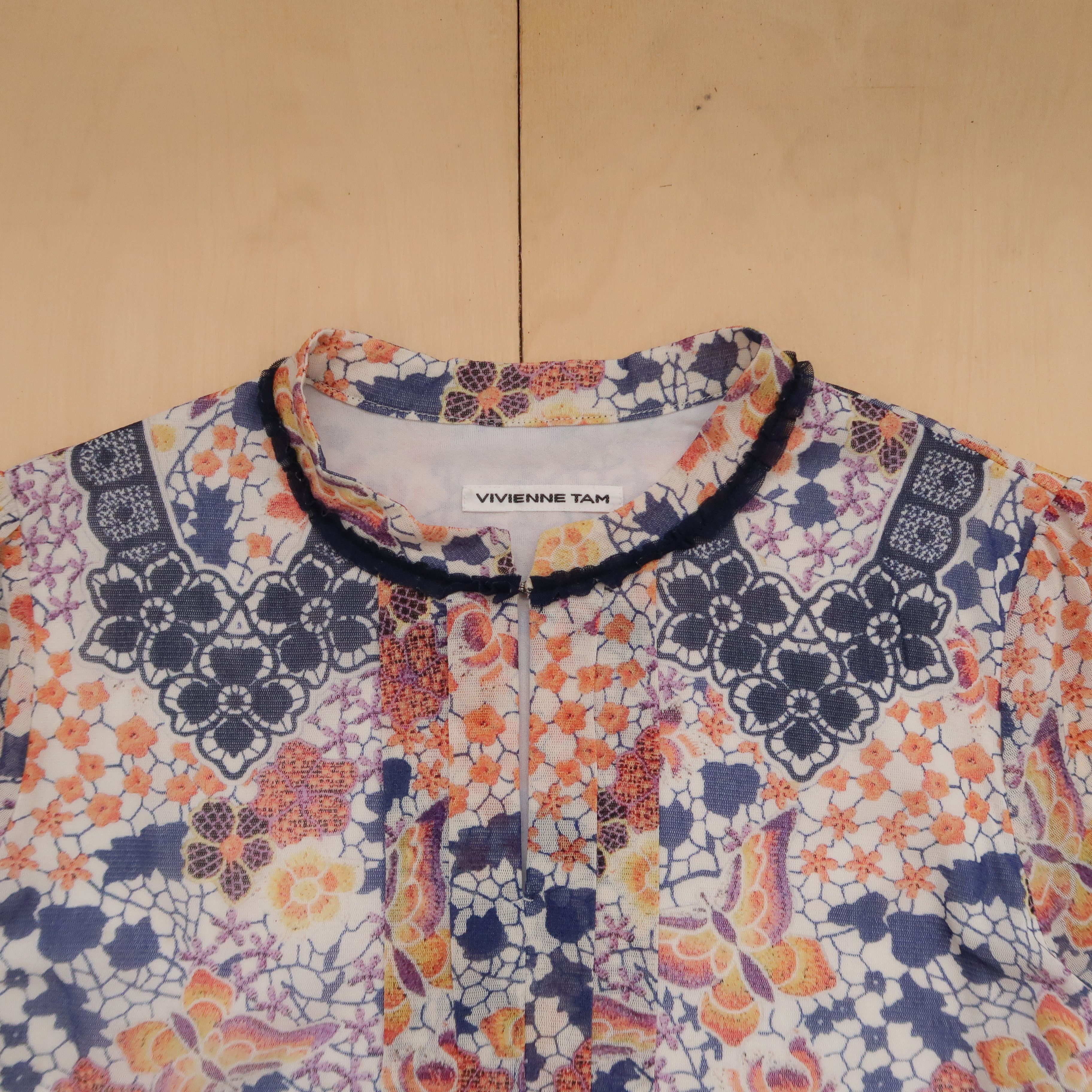 Vivienne Tam S/S 99 Butterfly Buddha Floral Mesh Long Sleeve Size M / US 6-8 / IT 42-44 - 3 Thumbnail