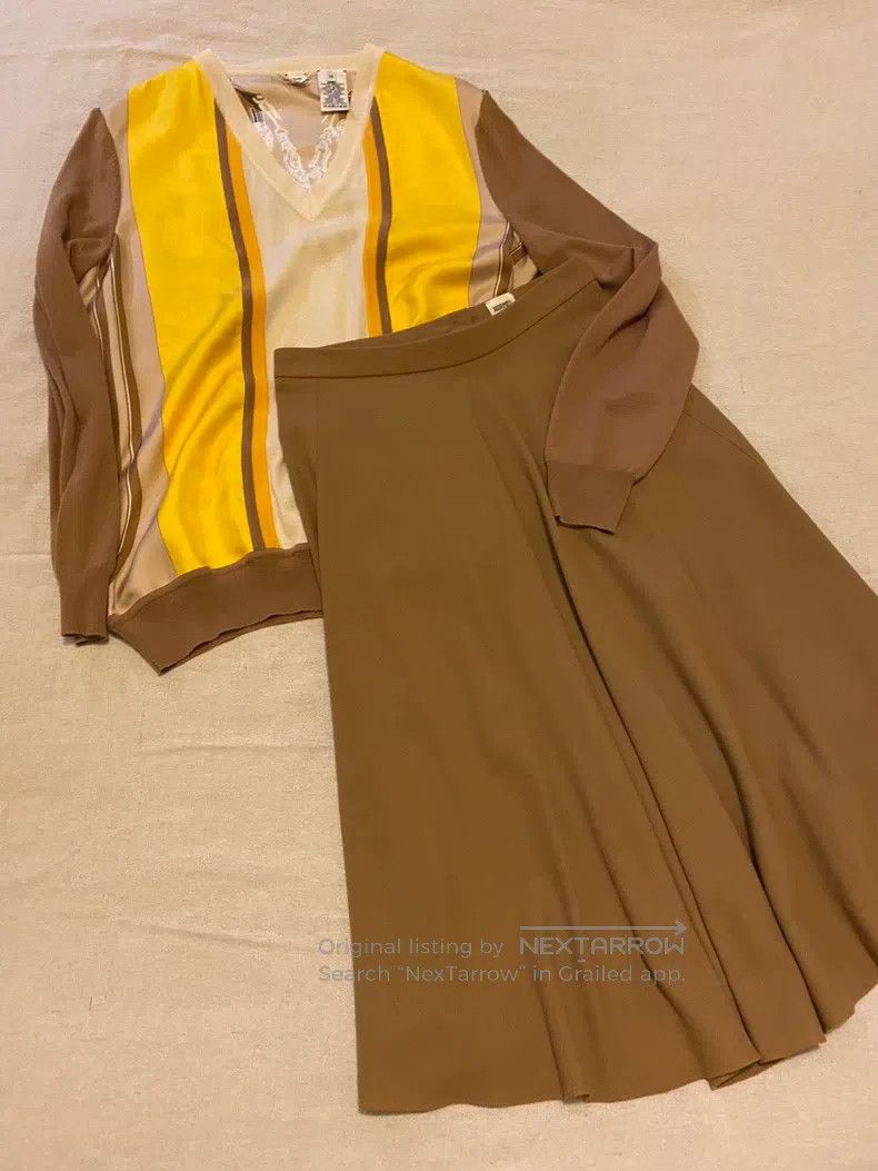 Hermes Hermes Silk Top + Woolen Skirt Size XS / US 0-2 / IT 36-38 - 1 Thumbnail
