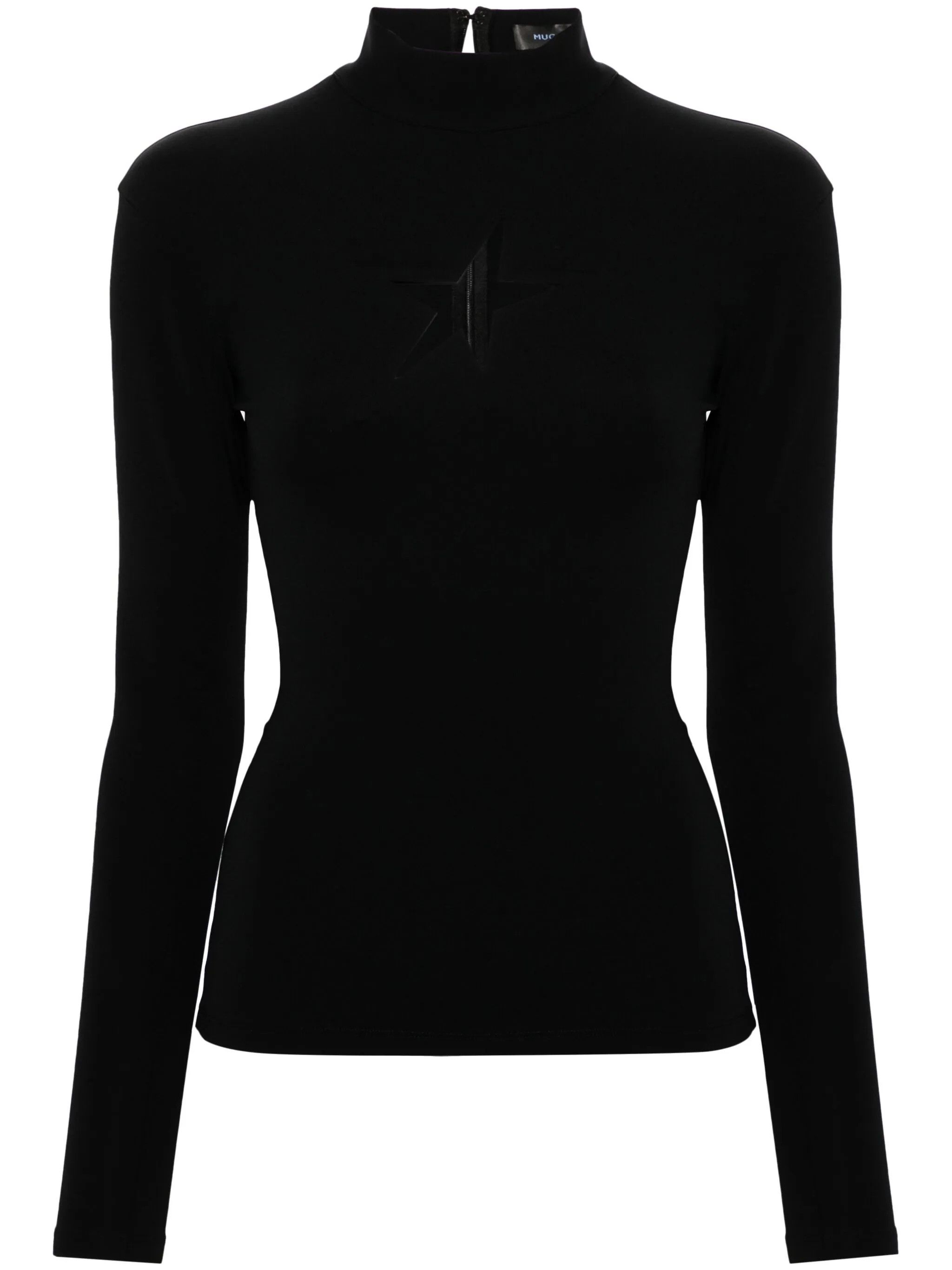 Mugler o1s22i1n1024 Long-Sleeved Star Top in Black Size M / US 6-8 / IT 42-44 - 1 Thumbnail