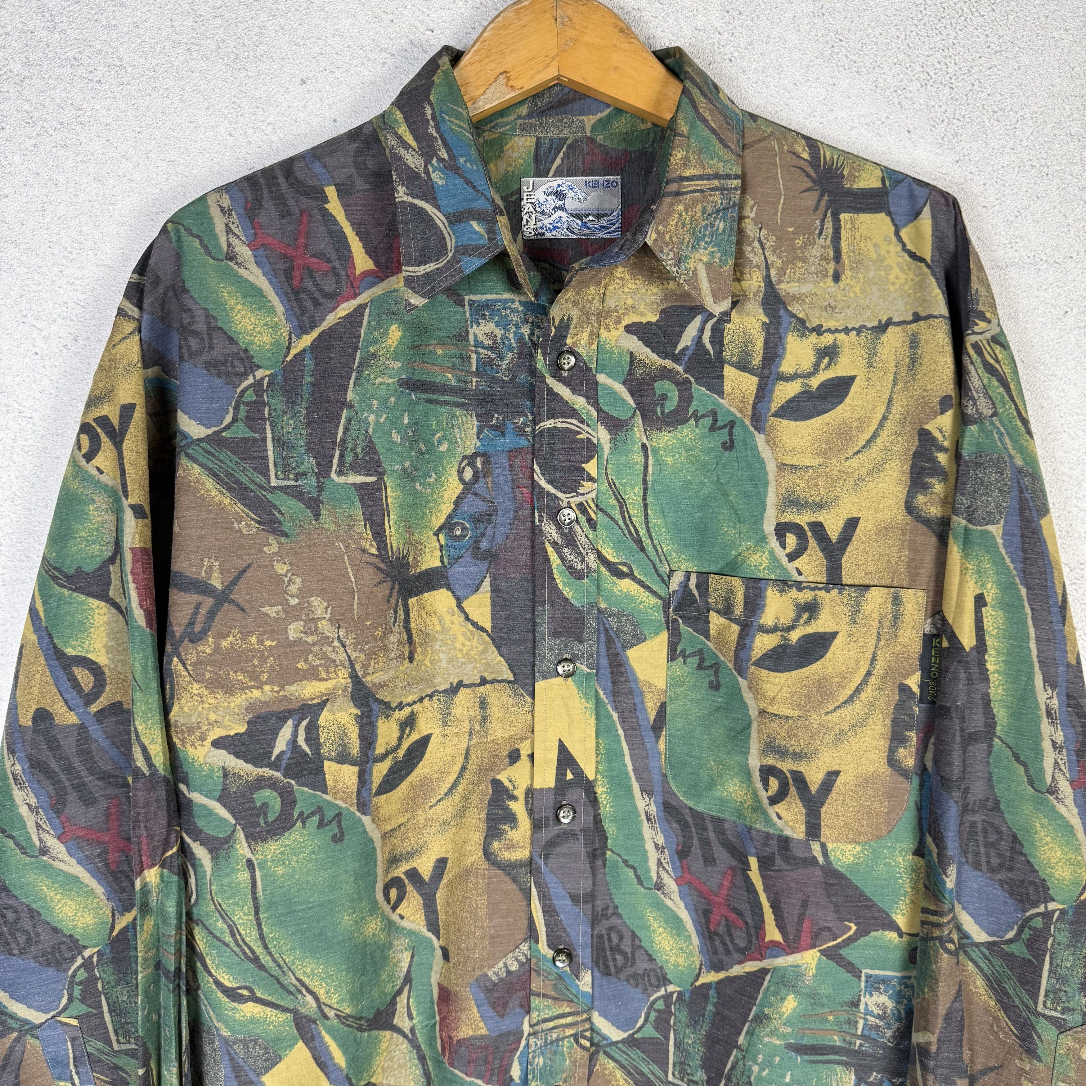 Kenzo Vintage 90s Kenzo Abstract Pattern Shirt Size US M / EU 48-50 / 2 - 3 Thumbnail