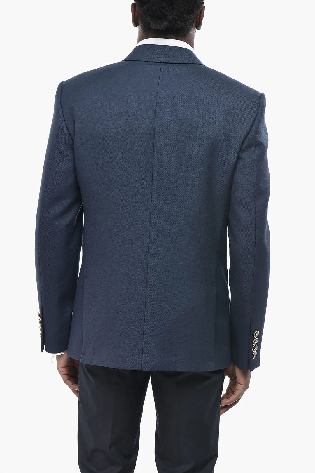 Valentino og1mm0426 Two-Button Virgin Wool Jacket in Blue Size US M / EU 48-50 / 2 - 2 Thumbnail