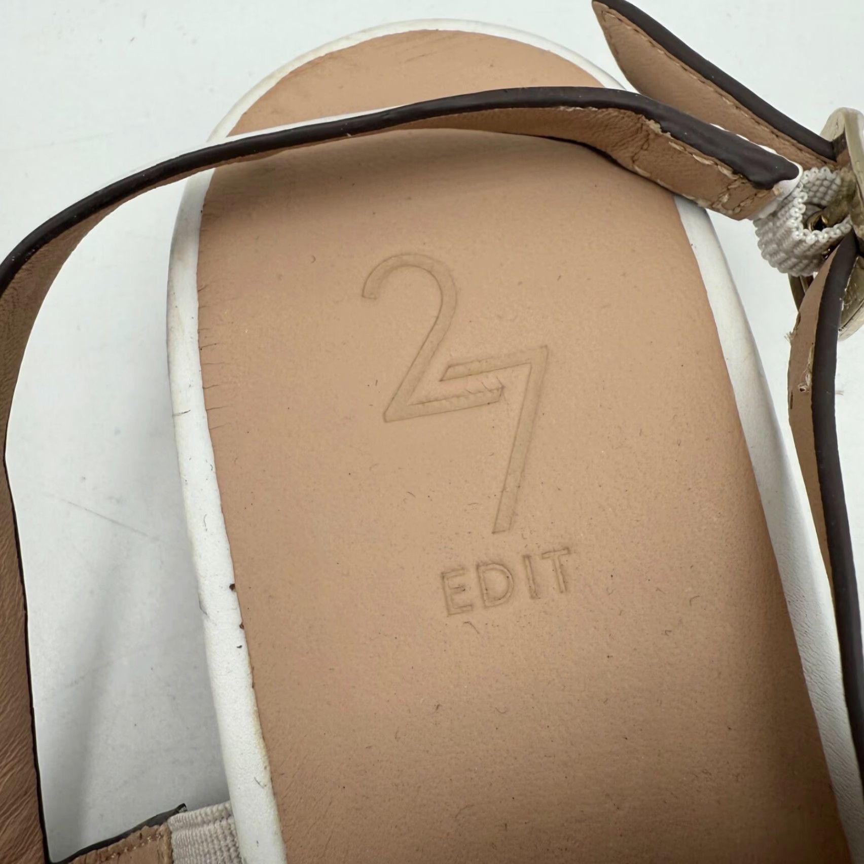 Vintage 27 Edit Womens Erika Slingback Sandals Size 9 White Leather Sandal Slip-On Slingback Womens Shoes US9 Size US 9 / IT 39 - 3 Thumbnail