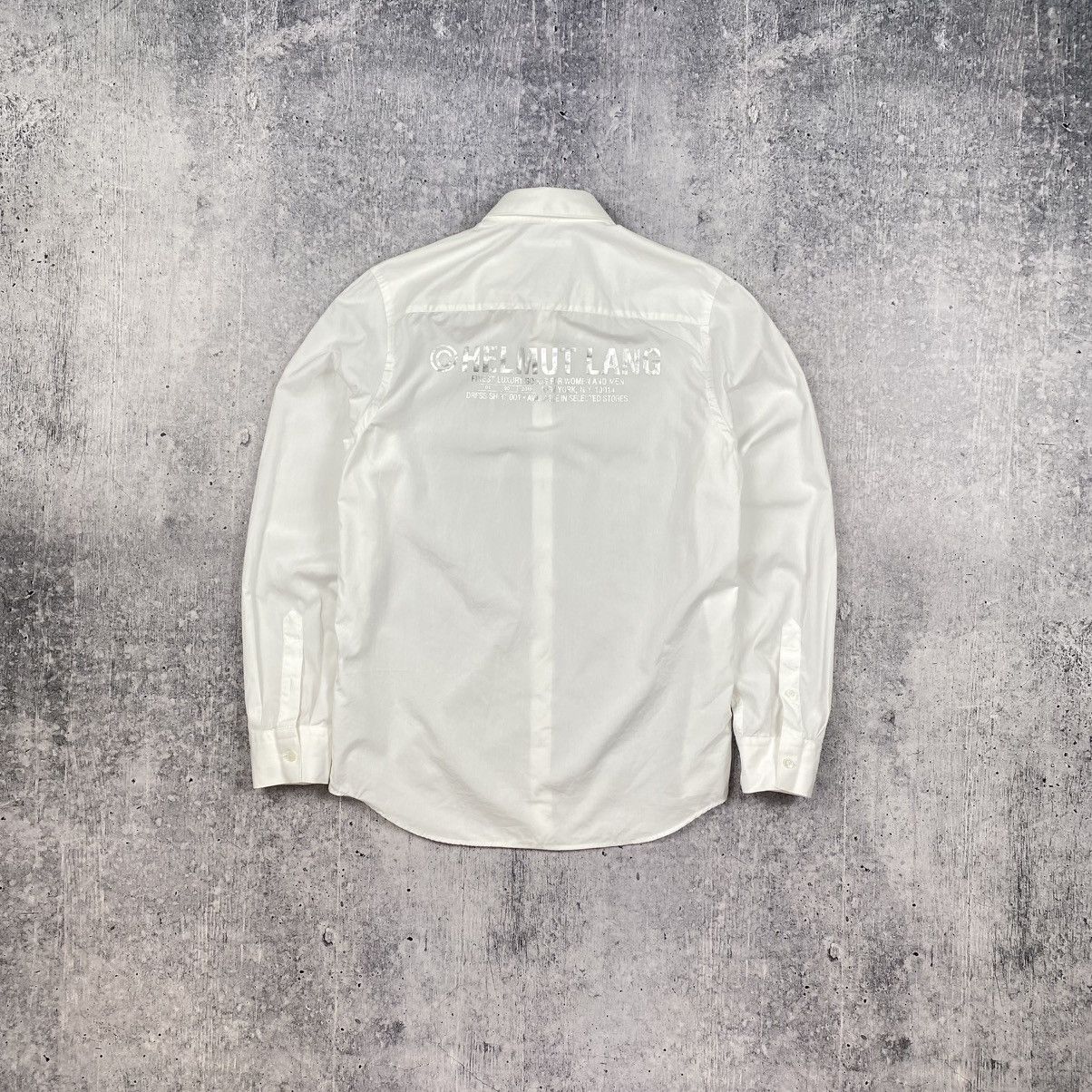 Helmut Lang Helmut Lang Silver Back Print Shirt White Classic Men Size M Size US M / EU 48-50 / 2 - 1 Thumbnail